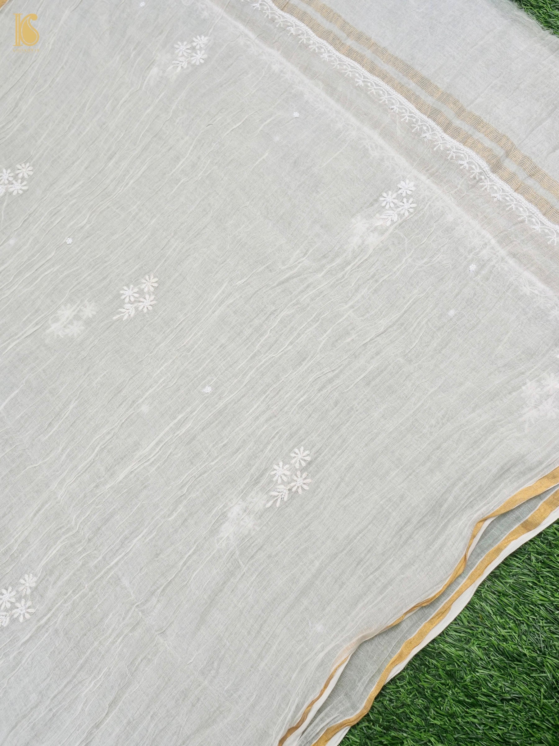 Chikankari Pure Tissue Chanderi Silk Suit Set