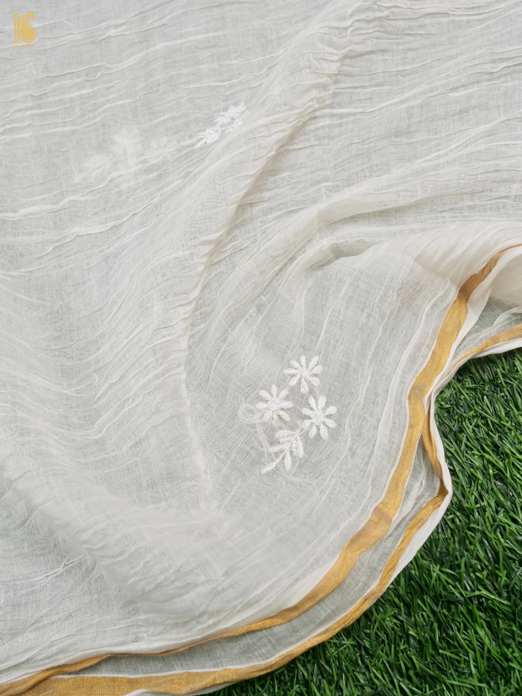 Chikankari Pure Tissue Chanderi Silk Suit Set