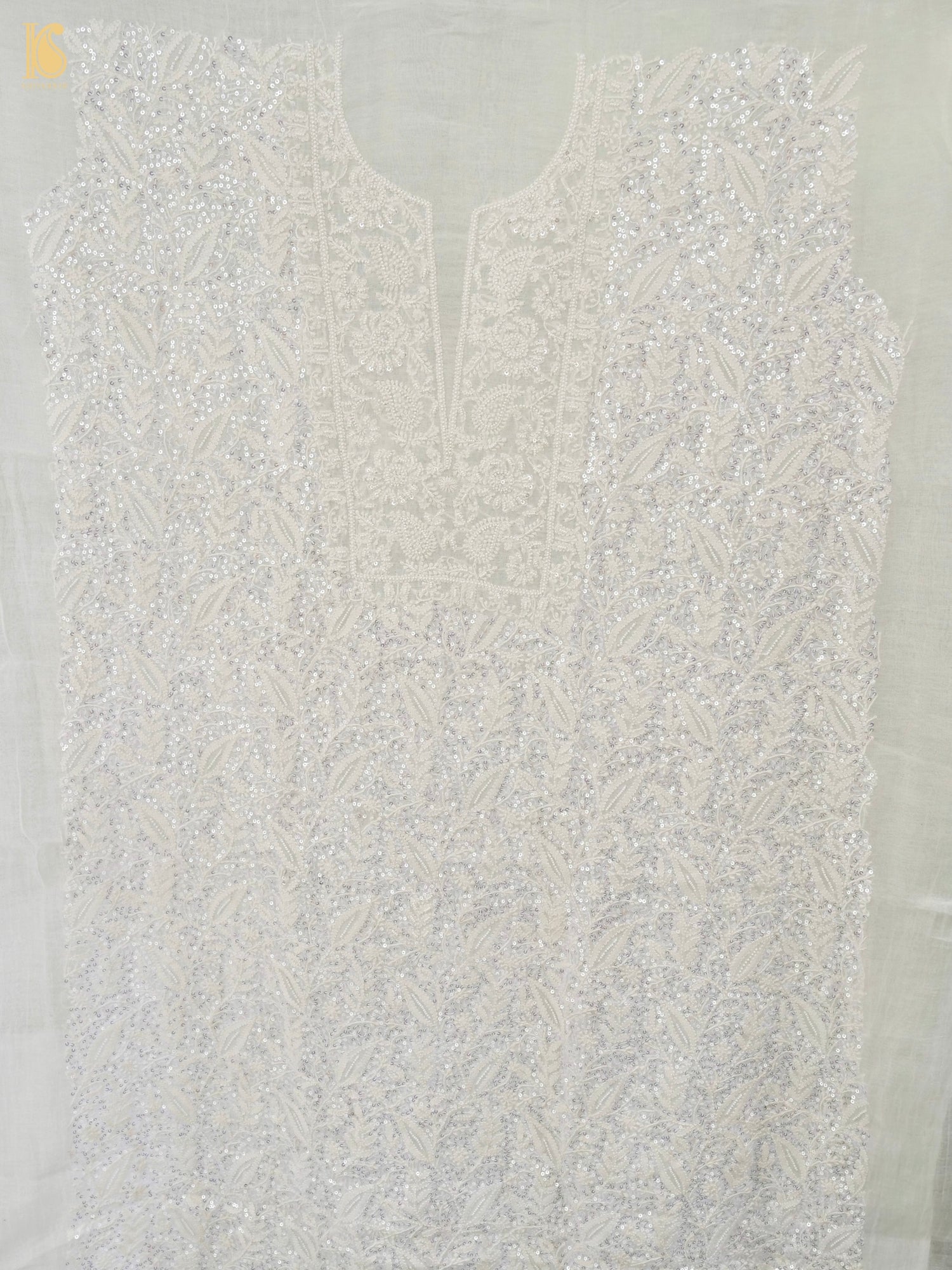 Pure Mul Cotton Silk Suit Set with Chikankari Work