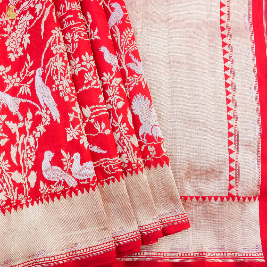 Katan Silk Shikargah Banarasi Saree | Bulbul - Khinkhwab