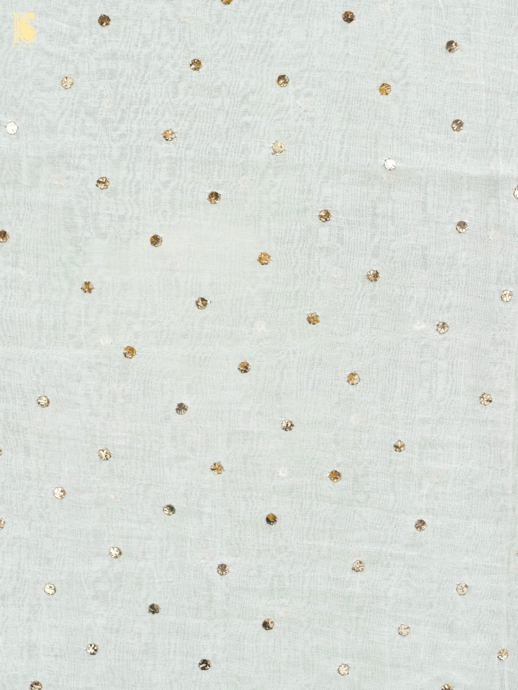 Pure Mul Chanderi Silk Suit Set with Mukaish & Pearl Work