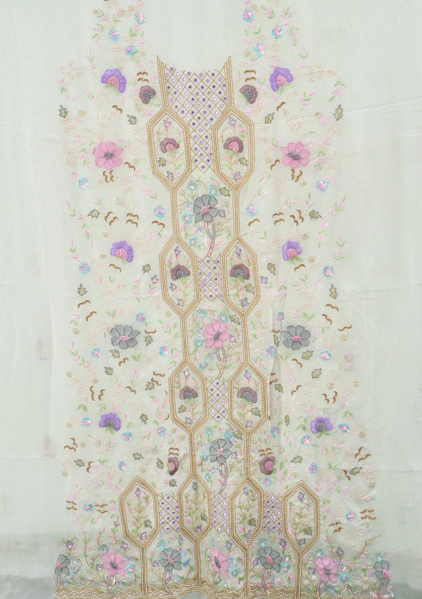 Pure Georgette Suit Set with Chikankari & Parsi Work