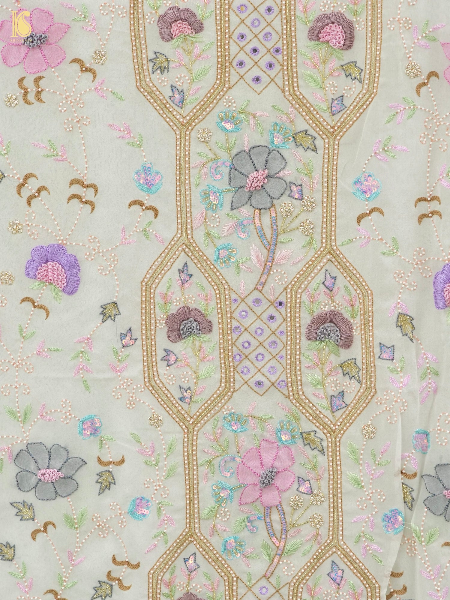 Pure Georgette Suit Set with Chikankari & Parsi Work