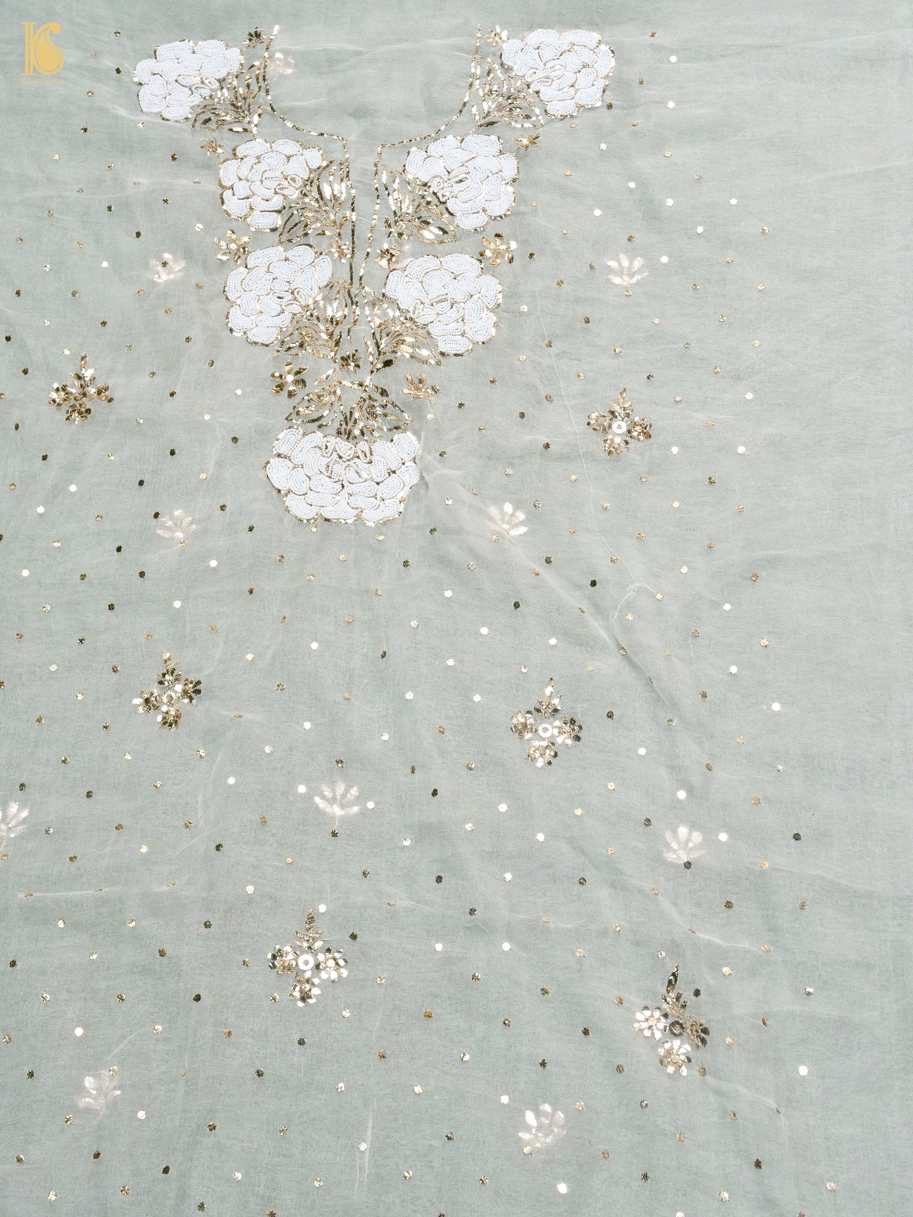 Mukaish & Pearl Pure Organza Suit Set
