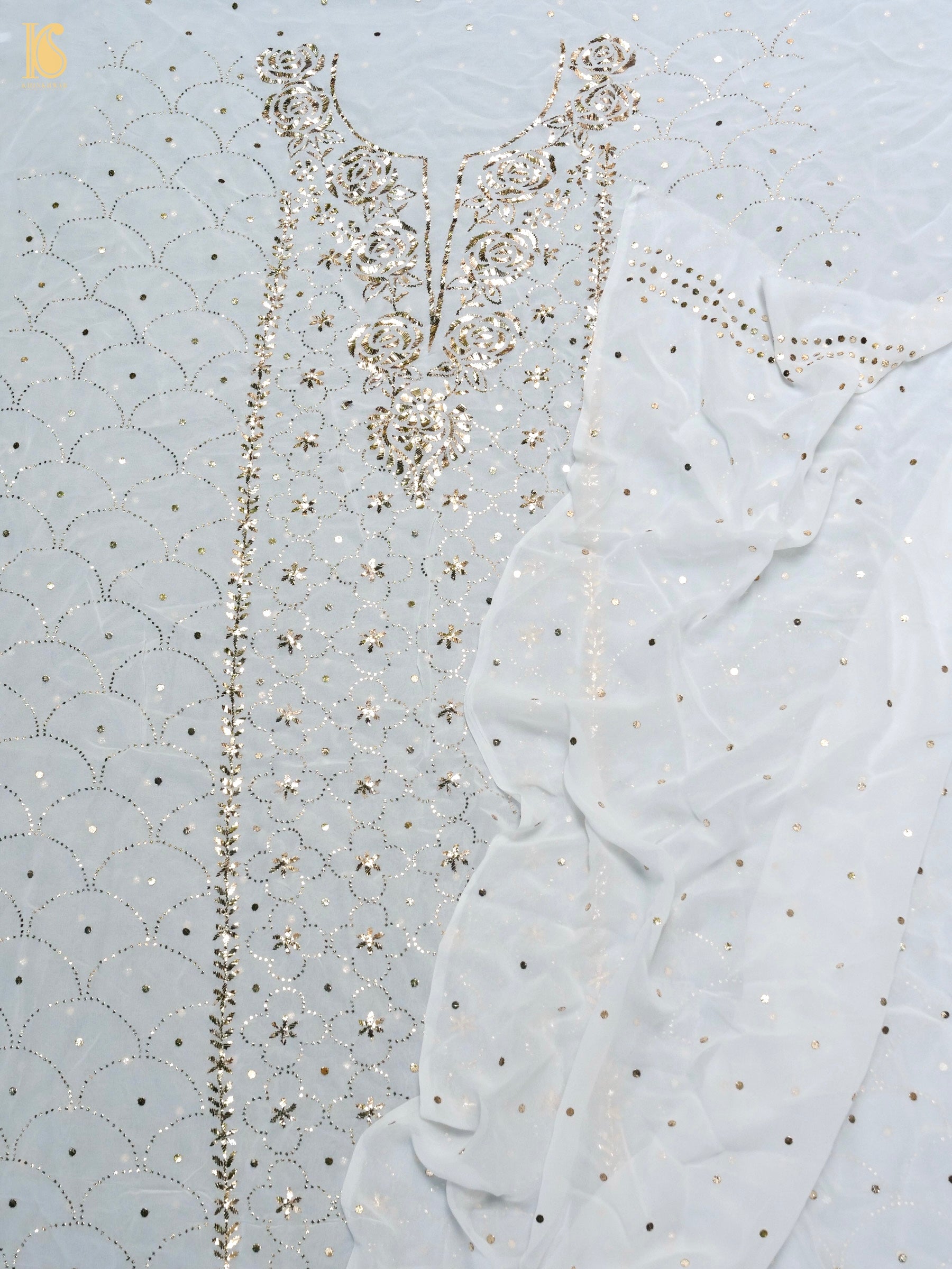 Viscose Georgette Suit Set with Mukaish Work