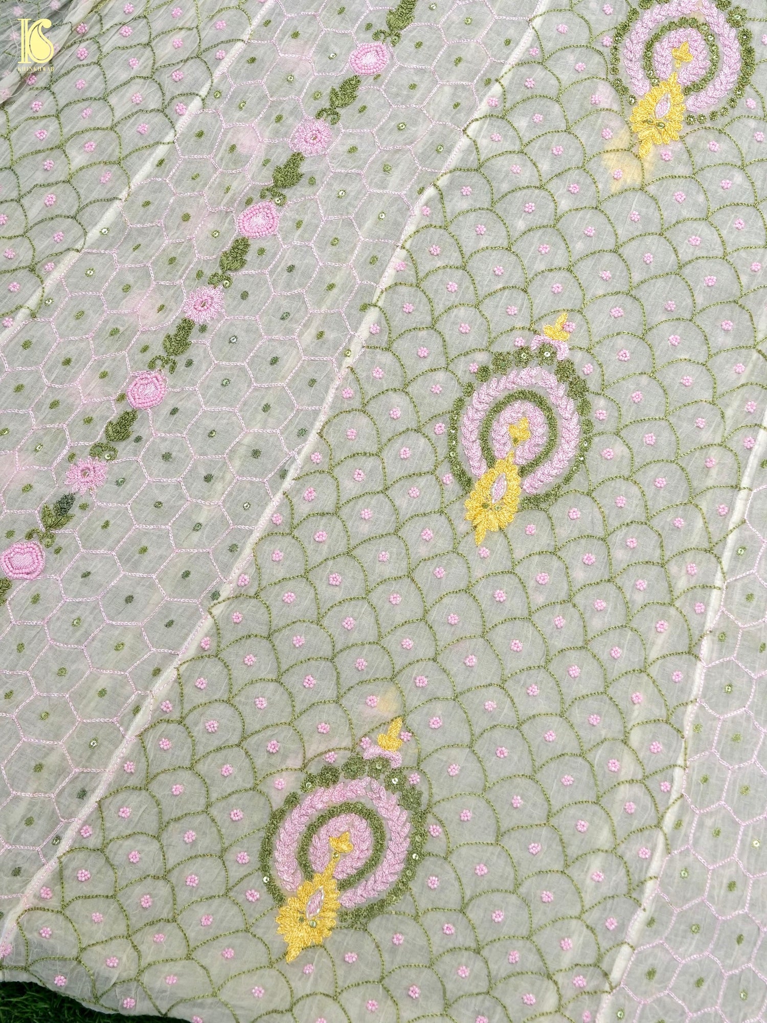 Pure Mul Cotton Silk Suit Set with Chikankari Work