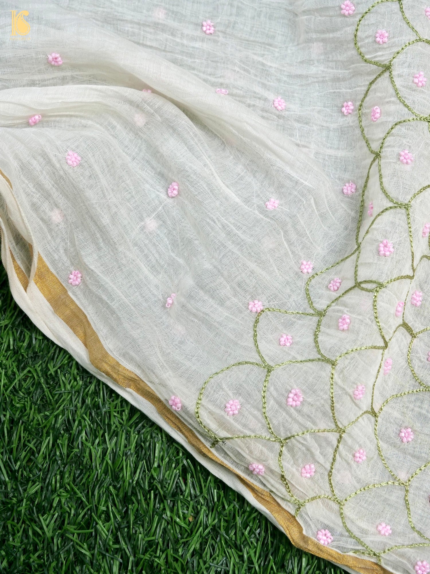 Pure Mul Cotton Silk Suit Set with Chikankari Work