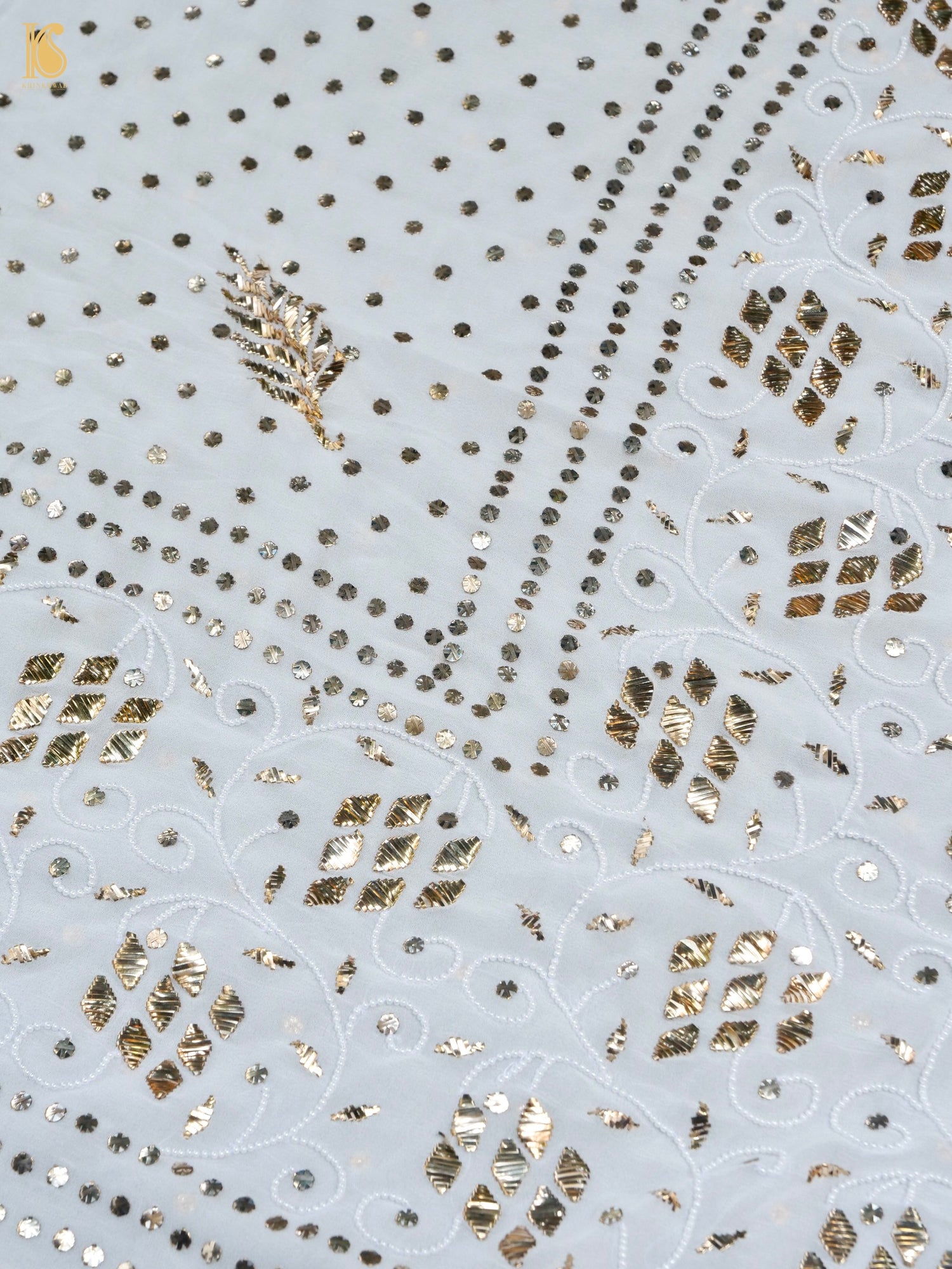 Viscose Georgette Suit Set with Mukaish & Pearl Work