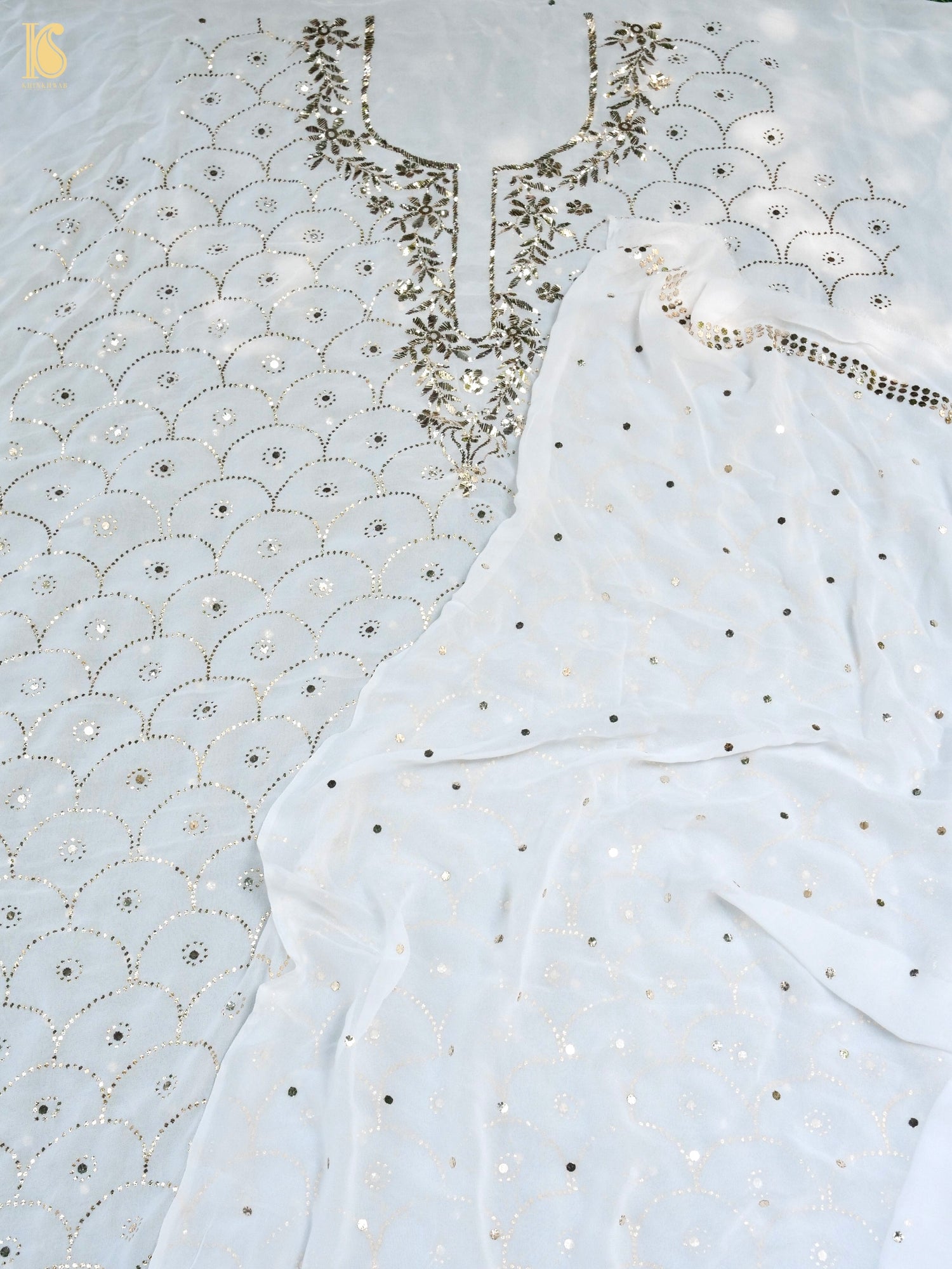 Viscose Georgette Suit Set with Mukaish Work