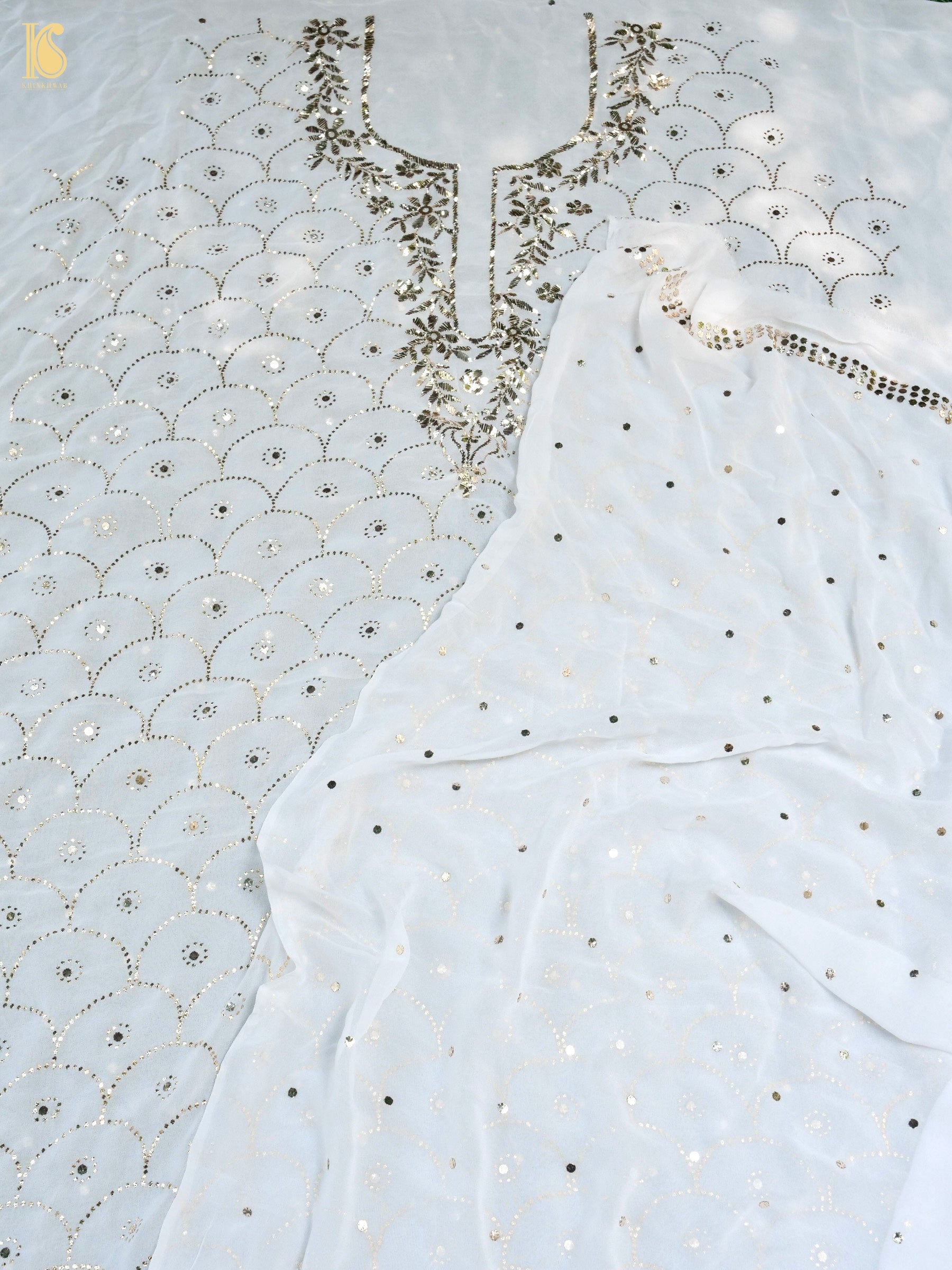Viscose Georgette Suit Set with Mukaish Work