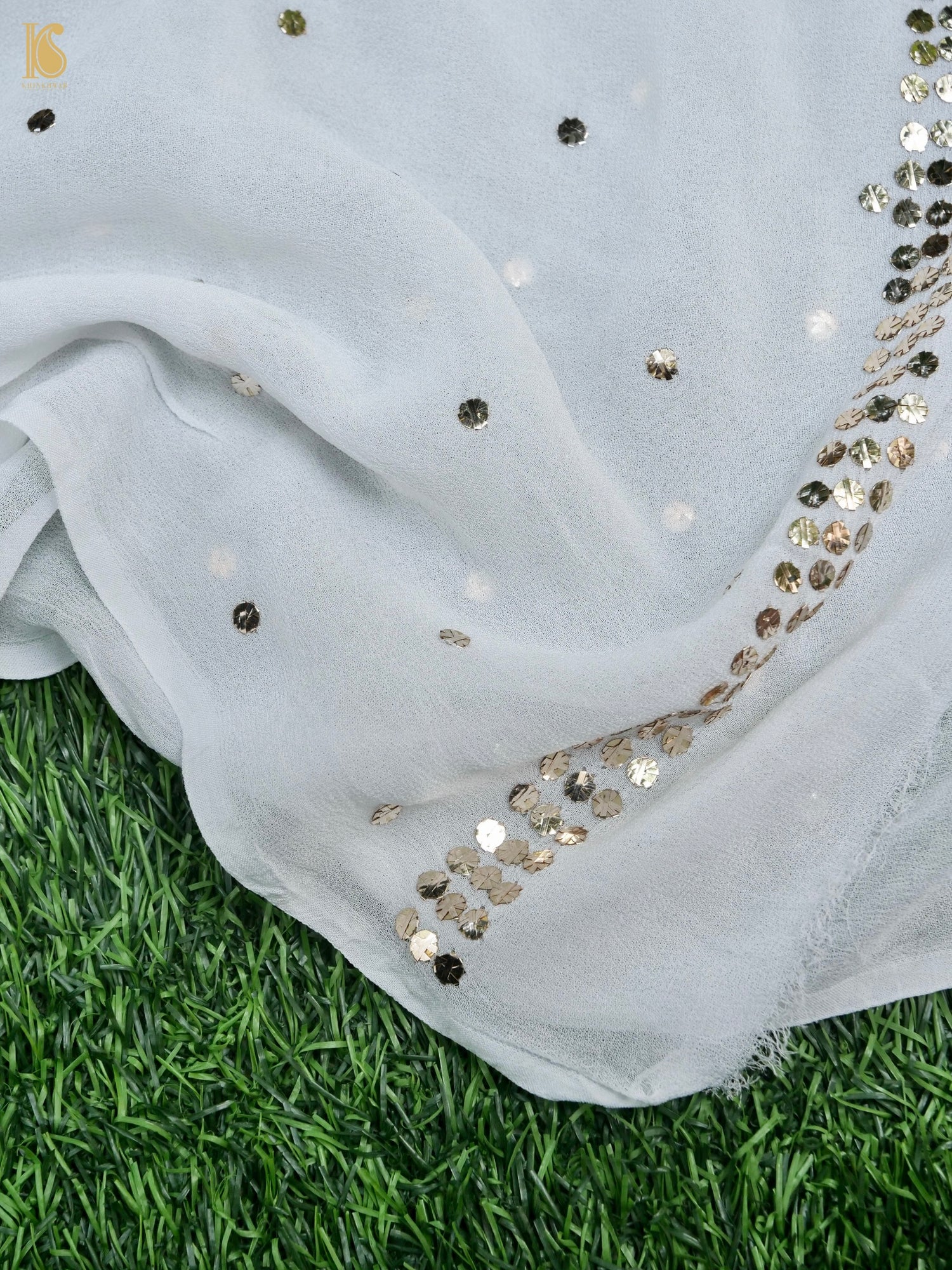 Viscose Georgette Suit Set with Mukaish Work