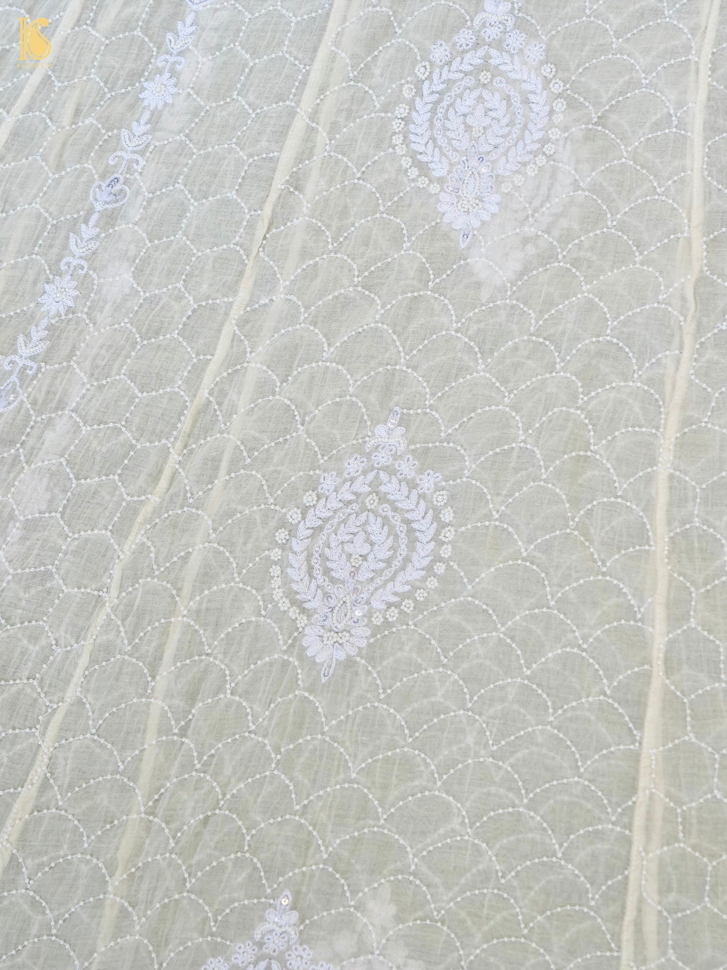 Chikankari Pure Chanderi Silk Suit Set