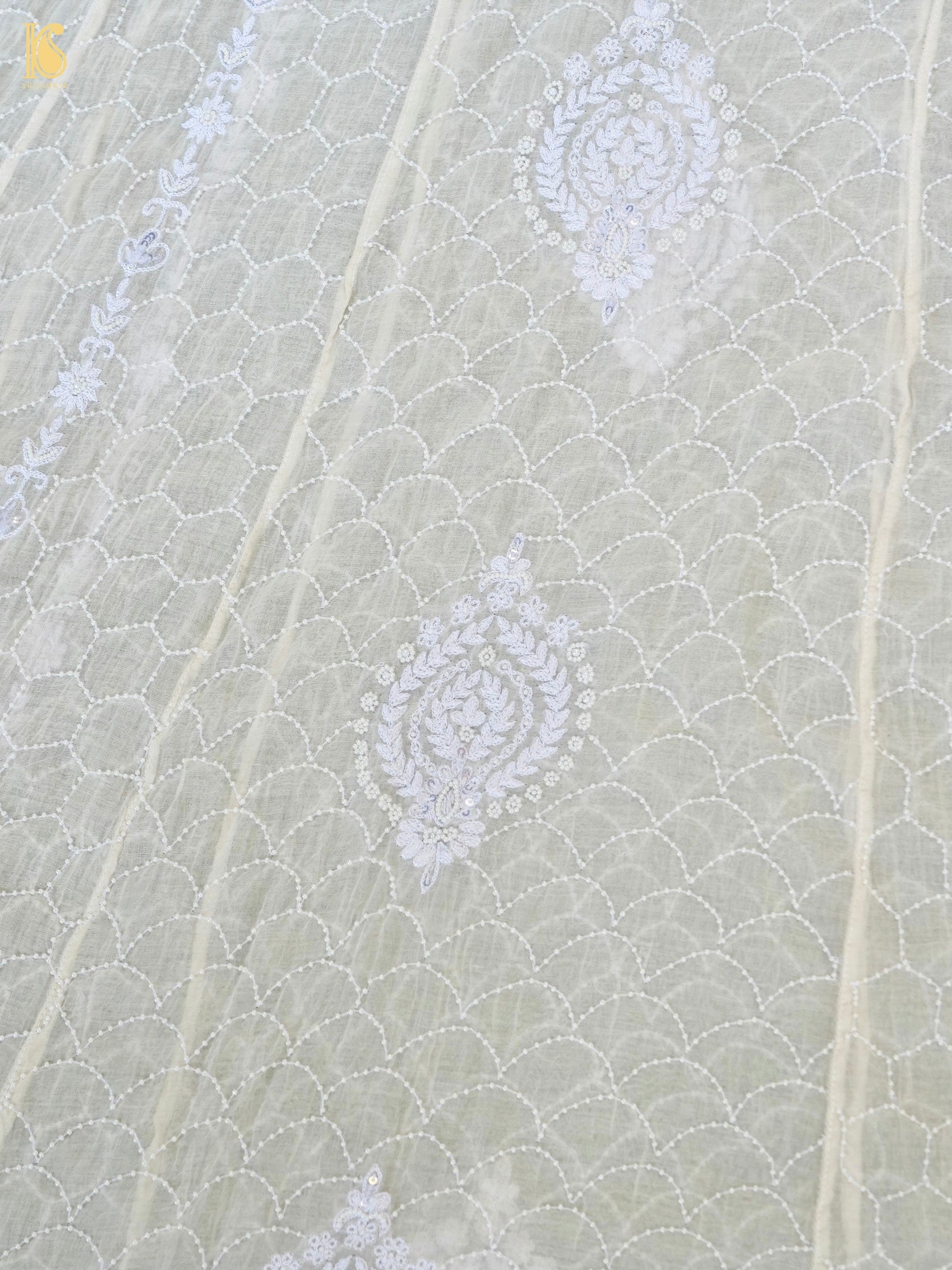 Chikankari Pure Chanderi Silk Suit Set