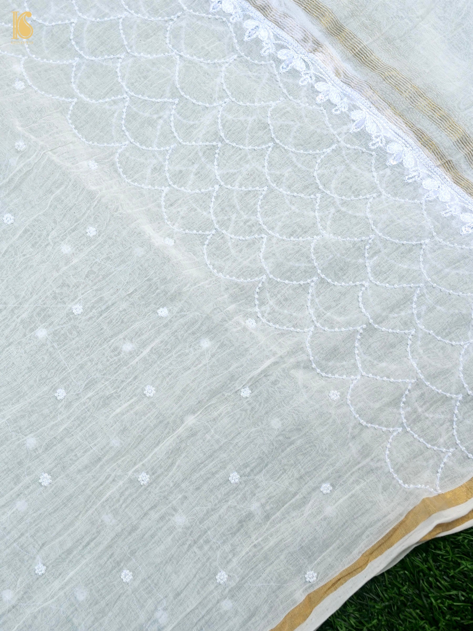 Chikankari Pure Chanderi Silk Suit Set