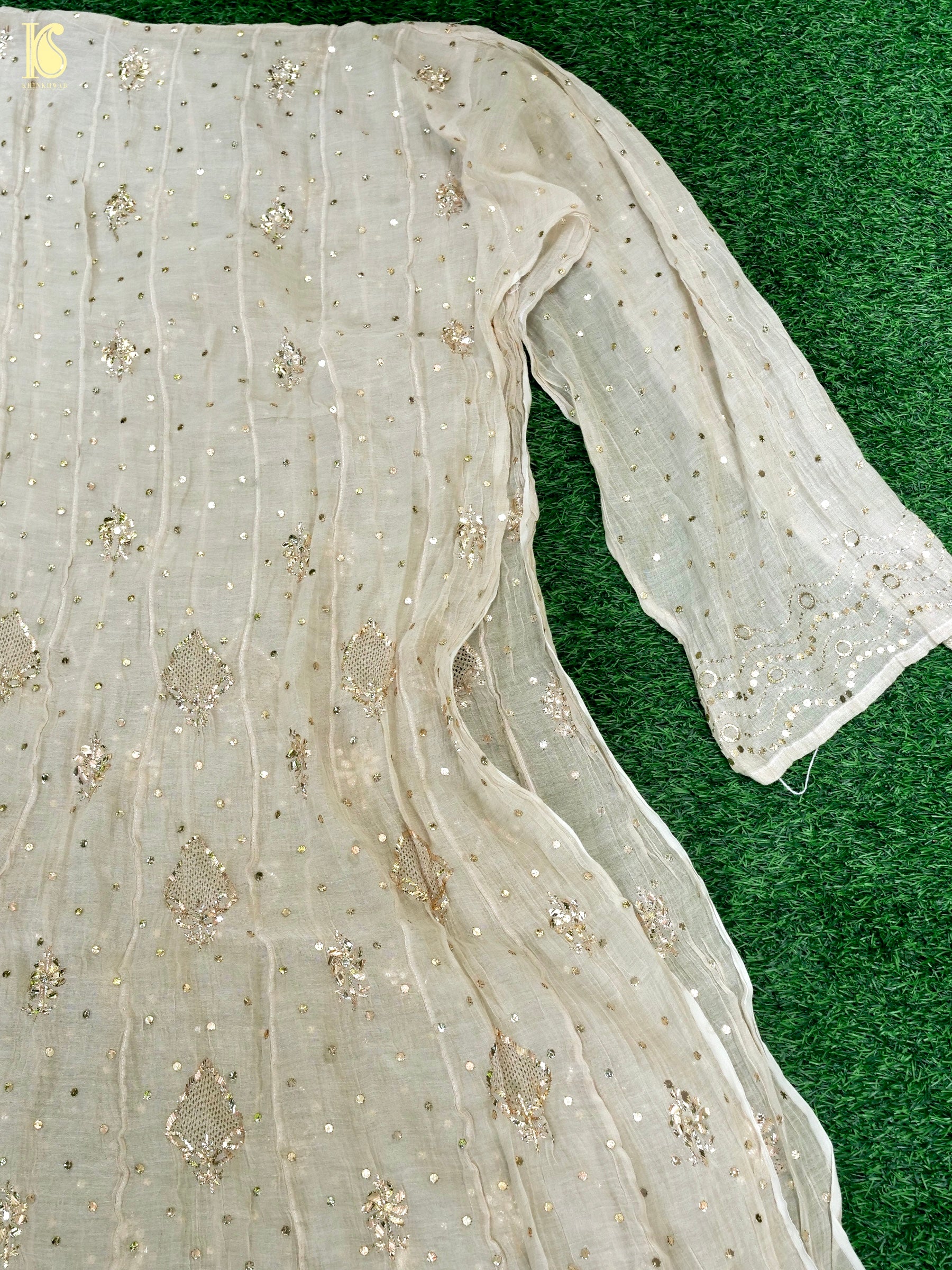 Chikankari Pure Tissue Chanderi Silk Suit Set
