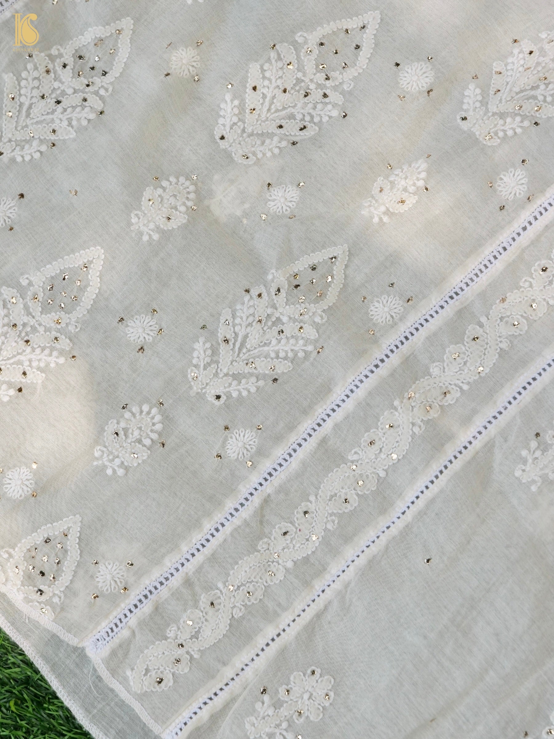 Chikankari Pure Chanderi Silk Suit Set