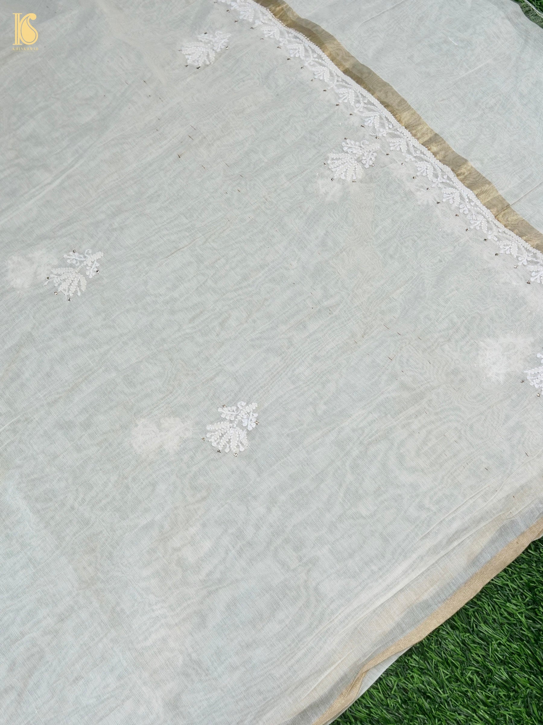 Chikankari Pure Chanderi Silk Suit Set
