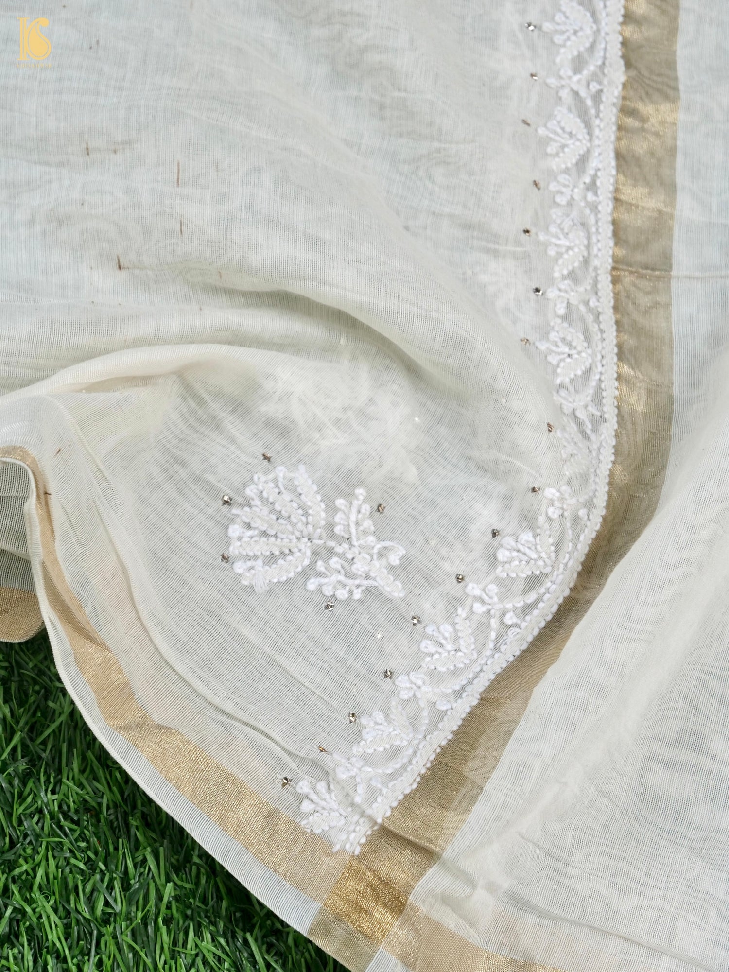 Chikankari Pure Chanderi Silk Suit Set