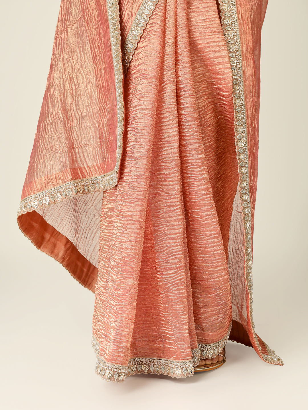 Banarasi Crush Tissue Silk Saree with Border - Khinkhwab