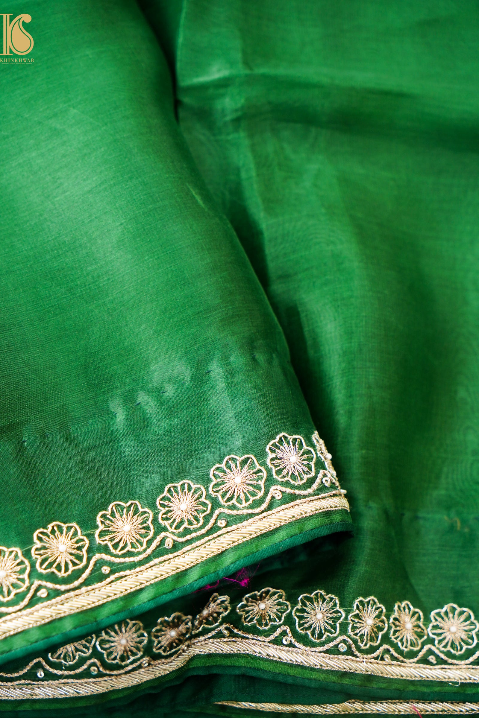 Handwoven Pure Georgette Organza Embroidery Saree