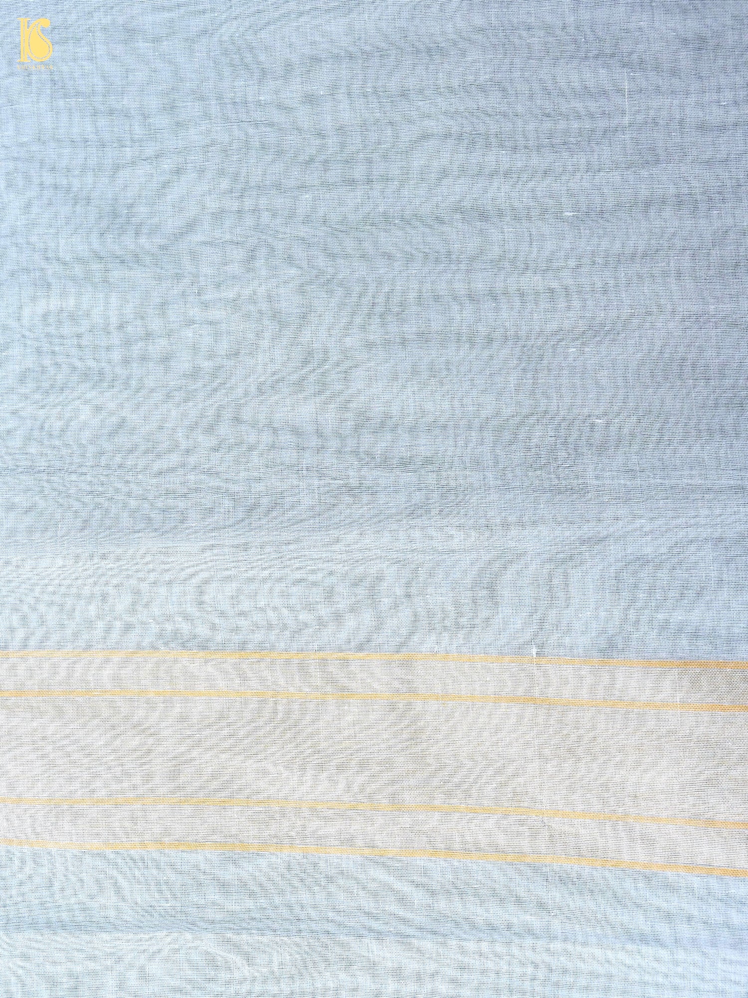 Handloom Banarasi Real Silver Zari Shwetambari Cotton Saree