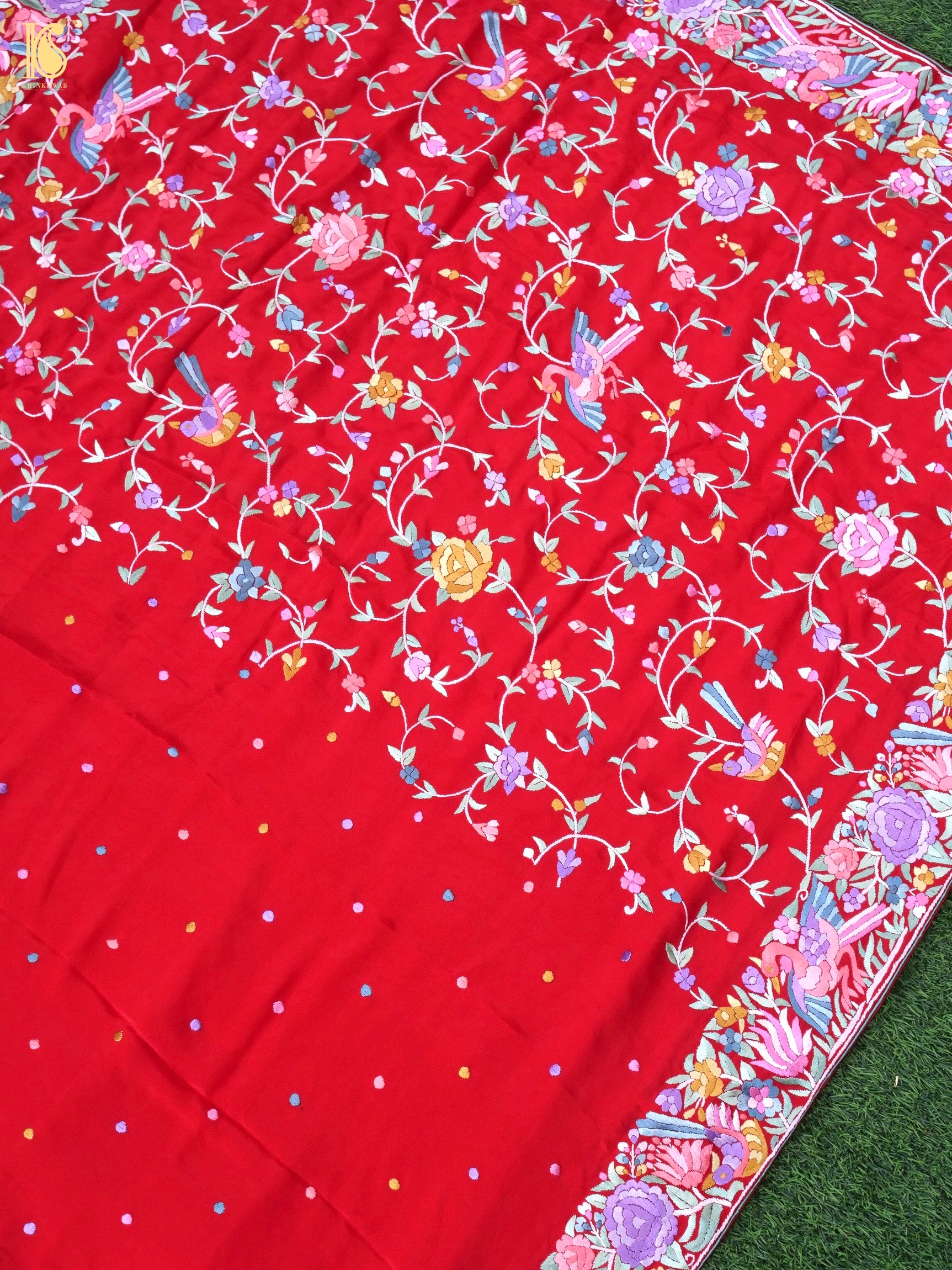 Parsi Gara Pure Crepe Saree