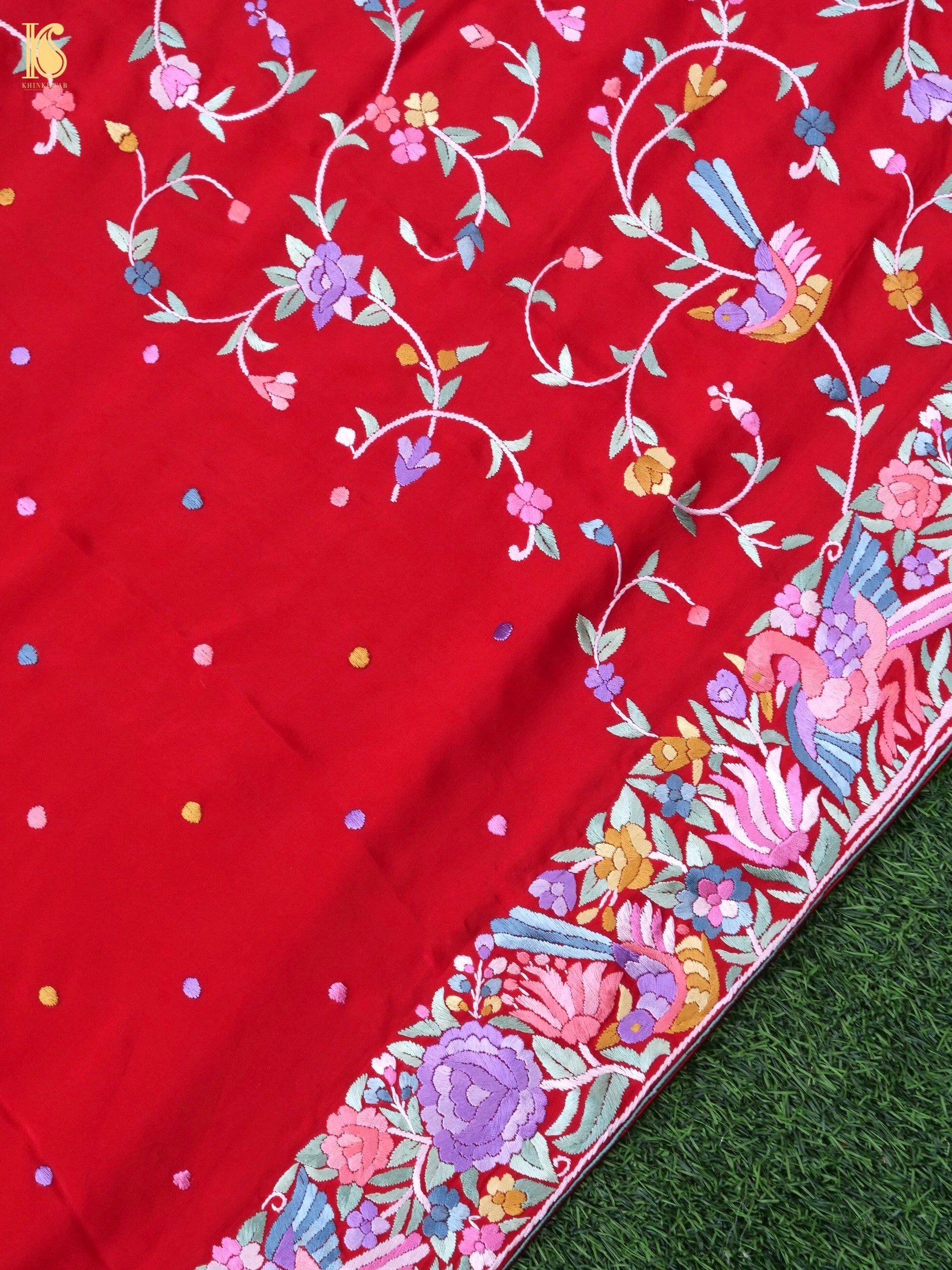 Parsi Gara Pure Crepe Saree