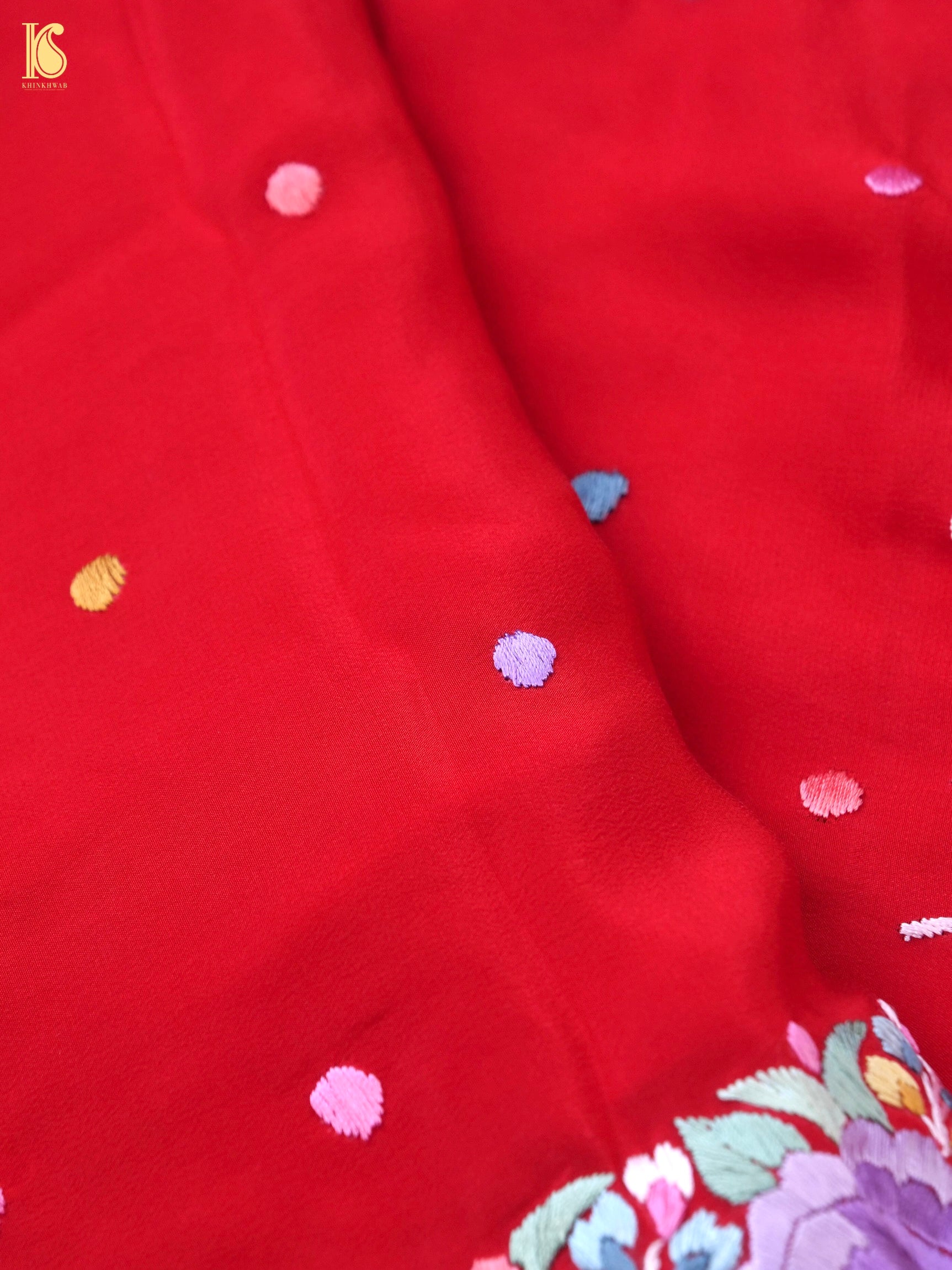 Parsi Gara Pure Crepe Saree