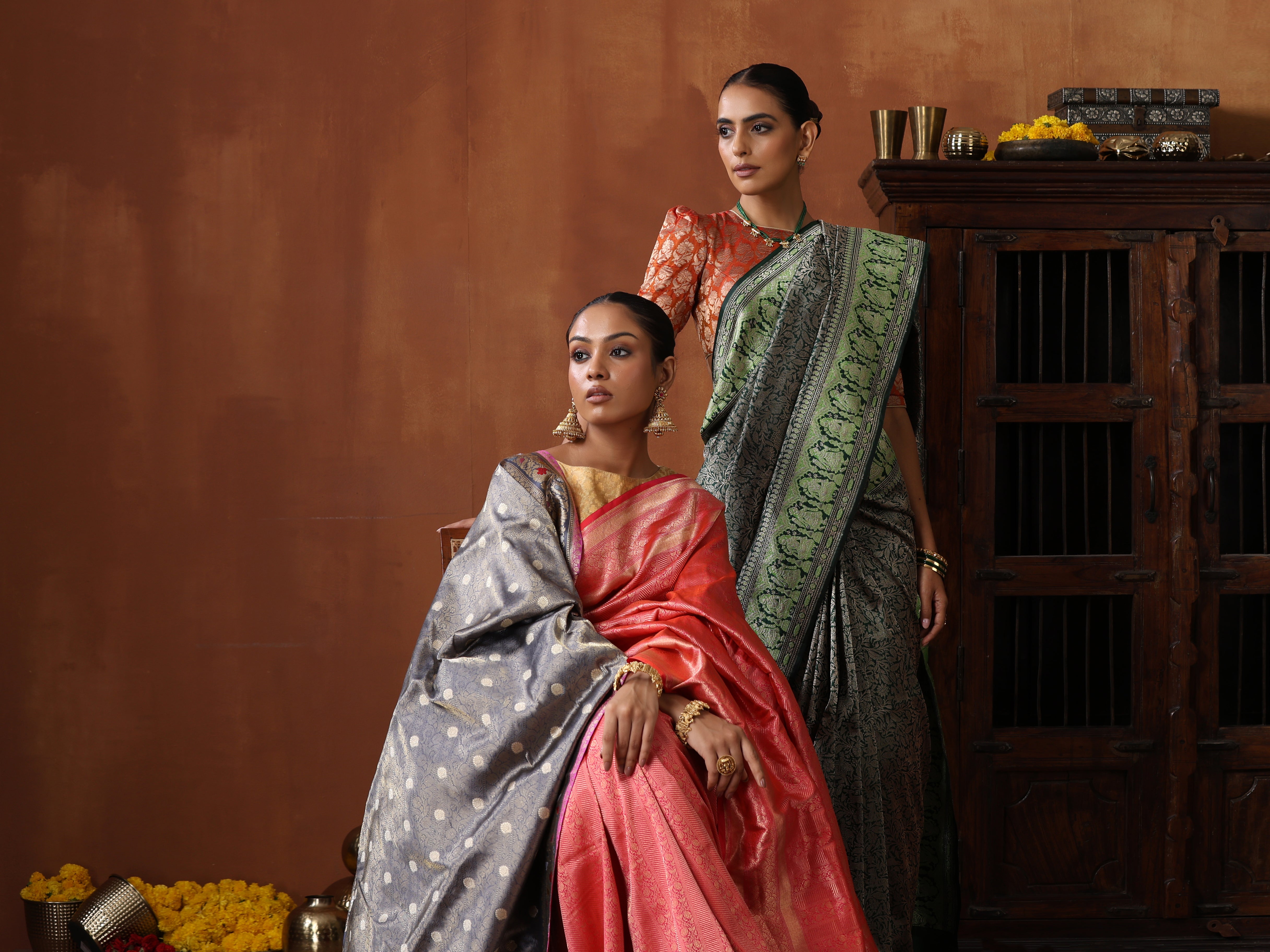 Amabani Mam inspired Banarasi Soft Katan silk