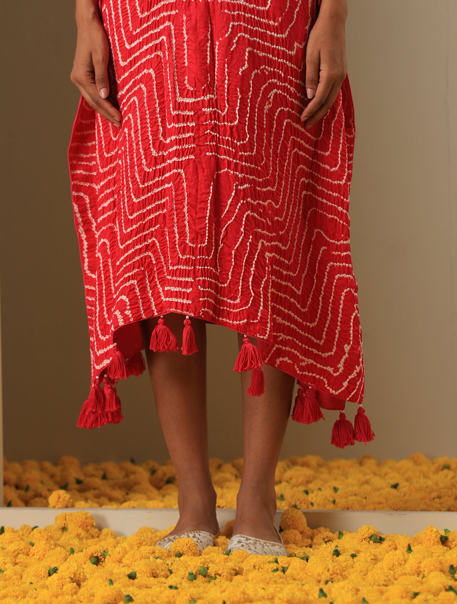 Pure Gajji Silk Bandhani Stitched Kaftan