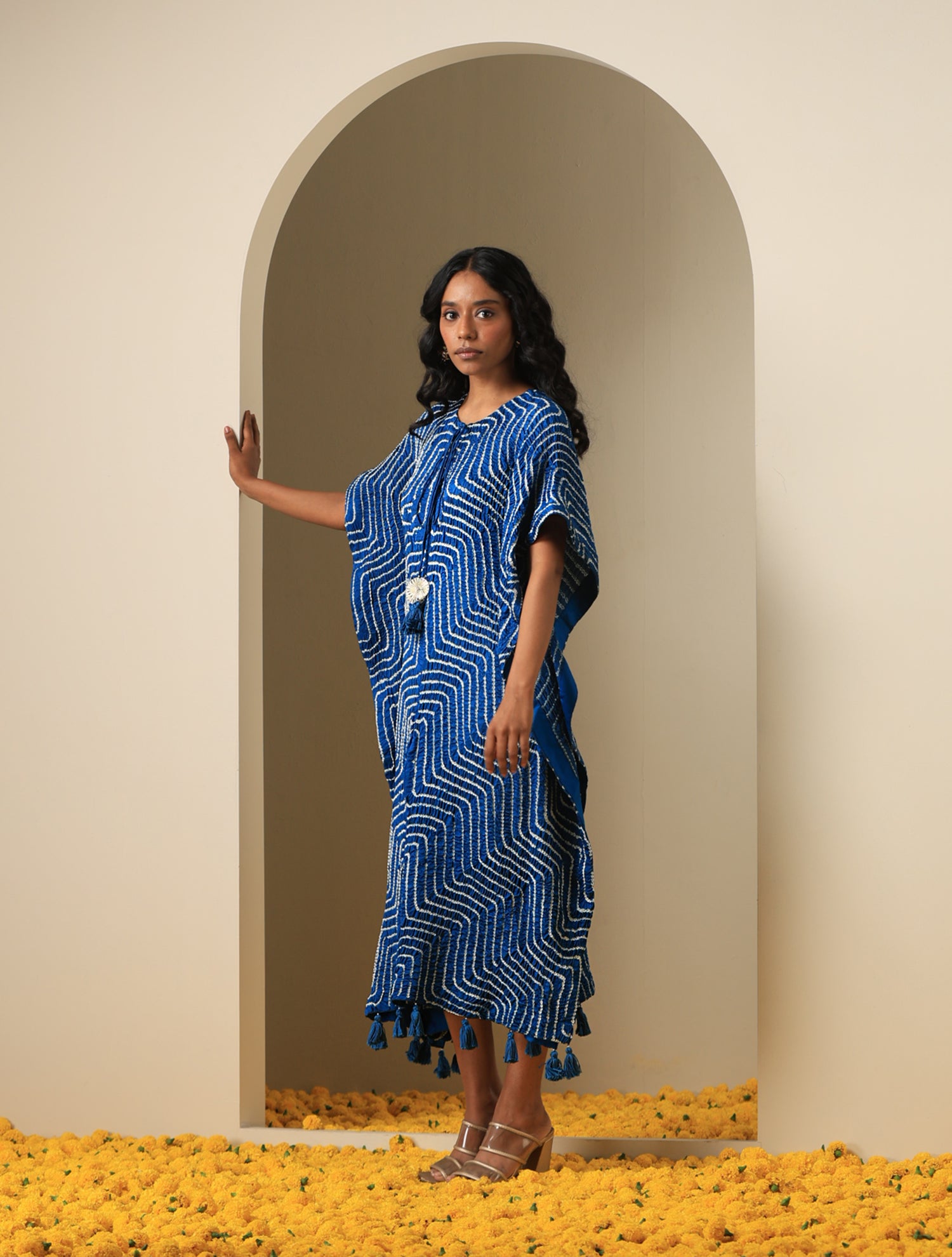 Pure Gajji Silk Bandhani Stitched Kaftan