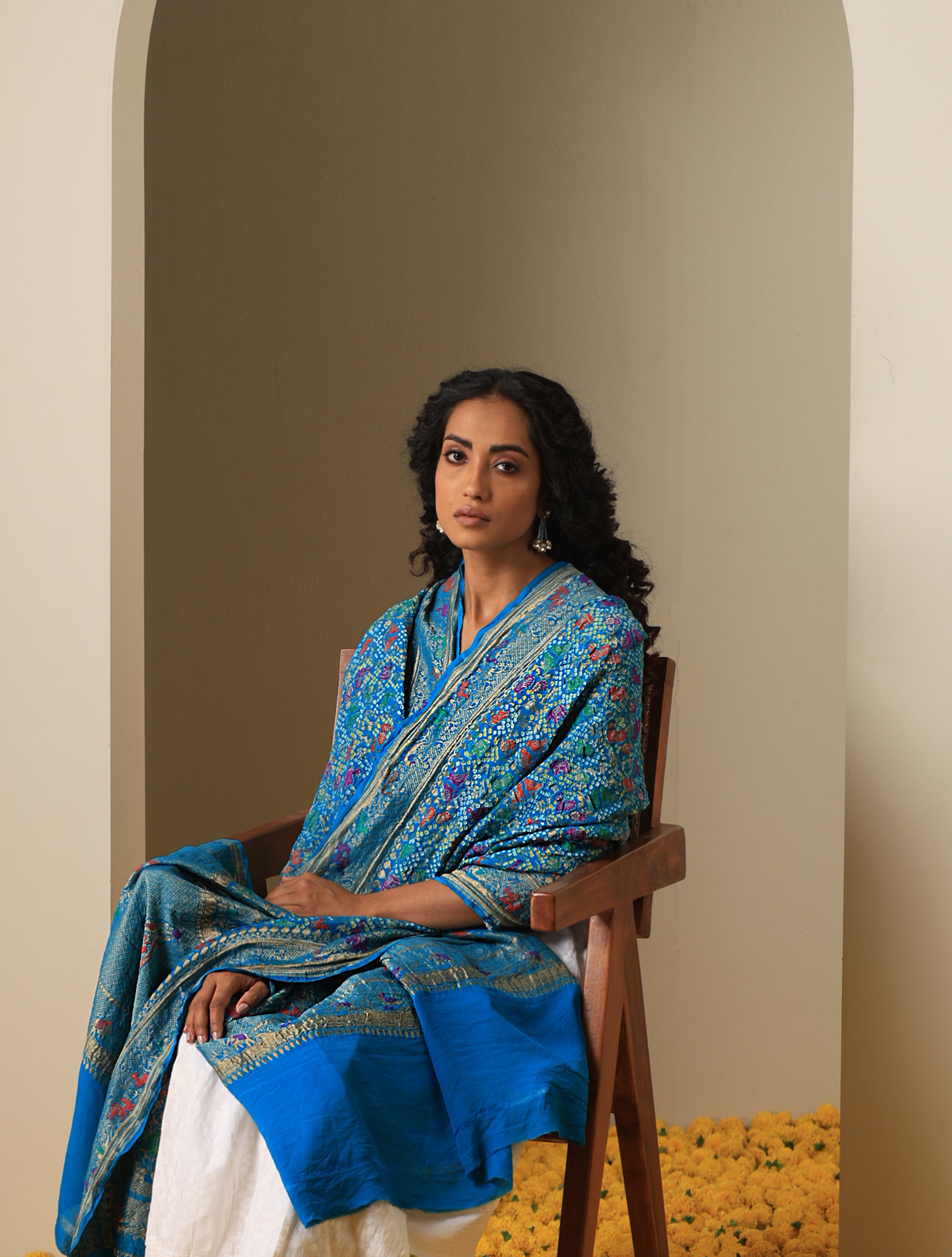 Banarasi Bandhani Georgette Shikargah Dupatta