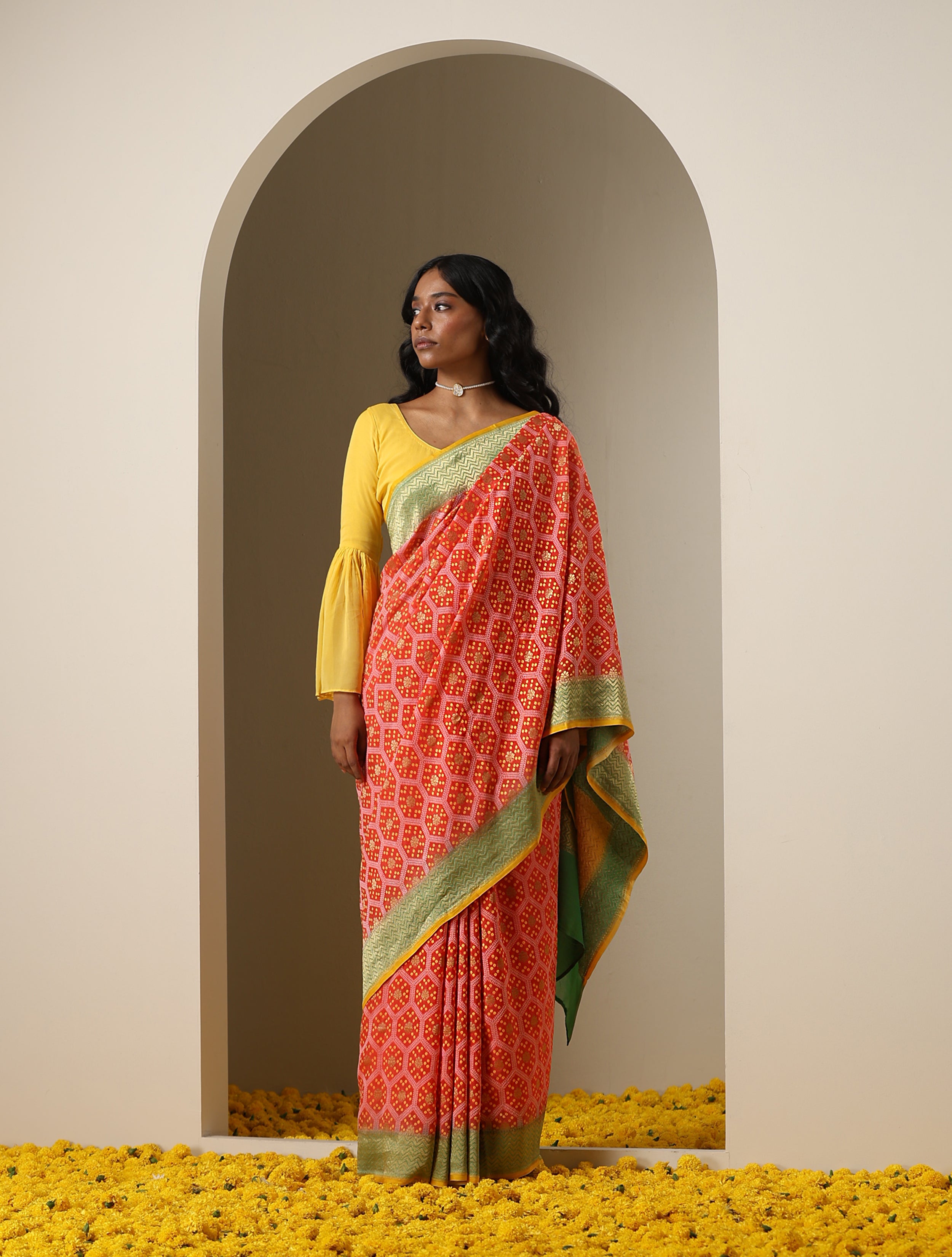 Banarasi Georgette Honeycomb Saree