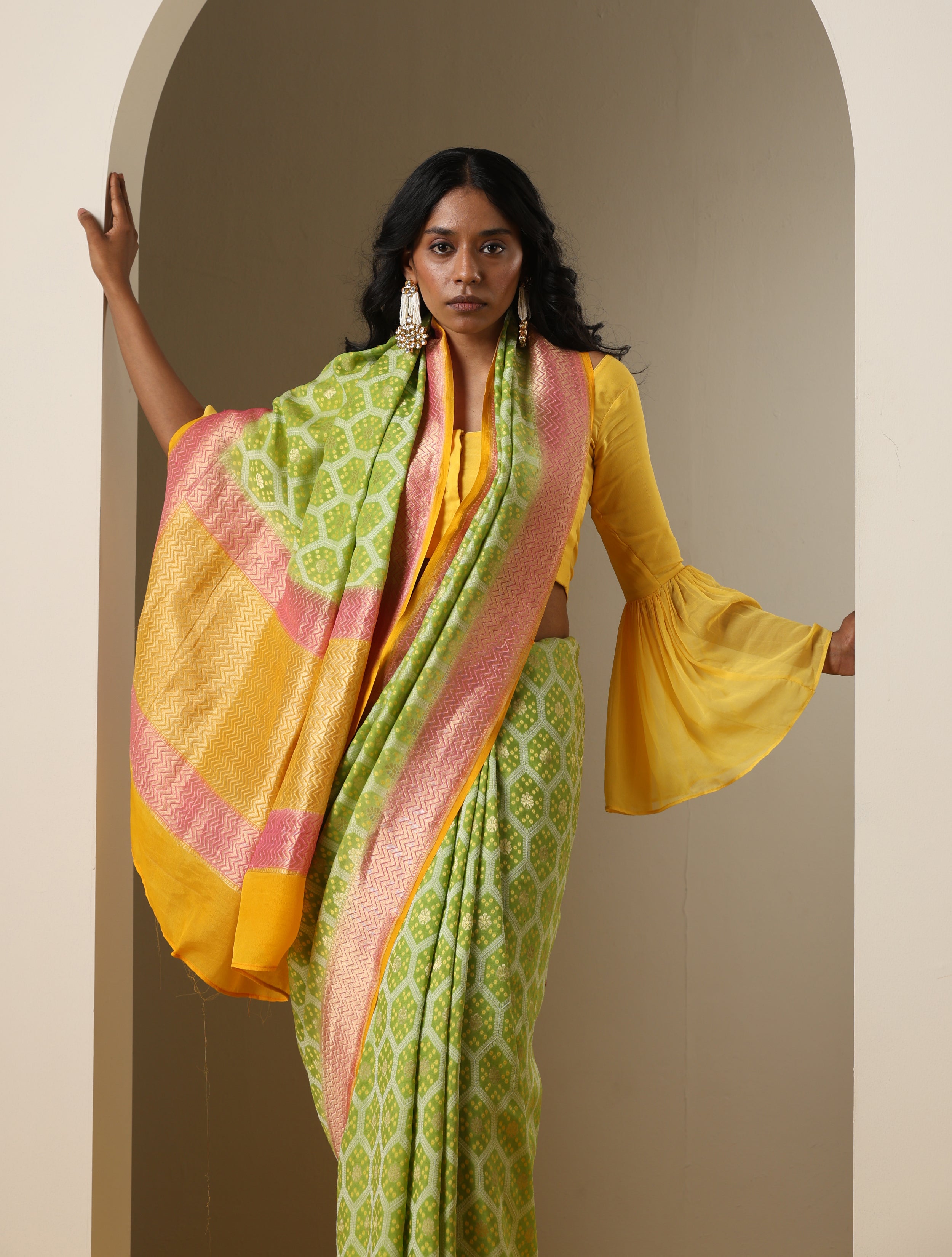 Banarasi Georgette Honeycomb Saree