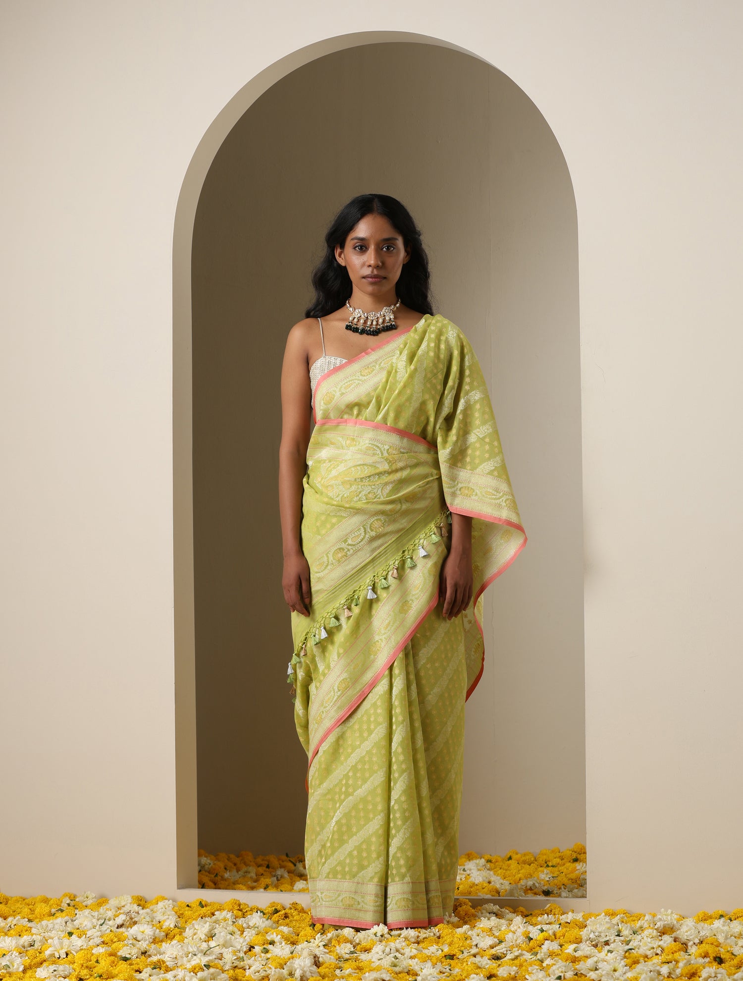 Banarasi Cotton Handloom Jamdani Ektara Saree