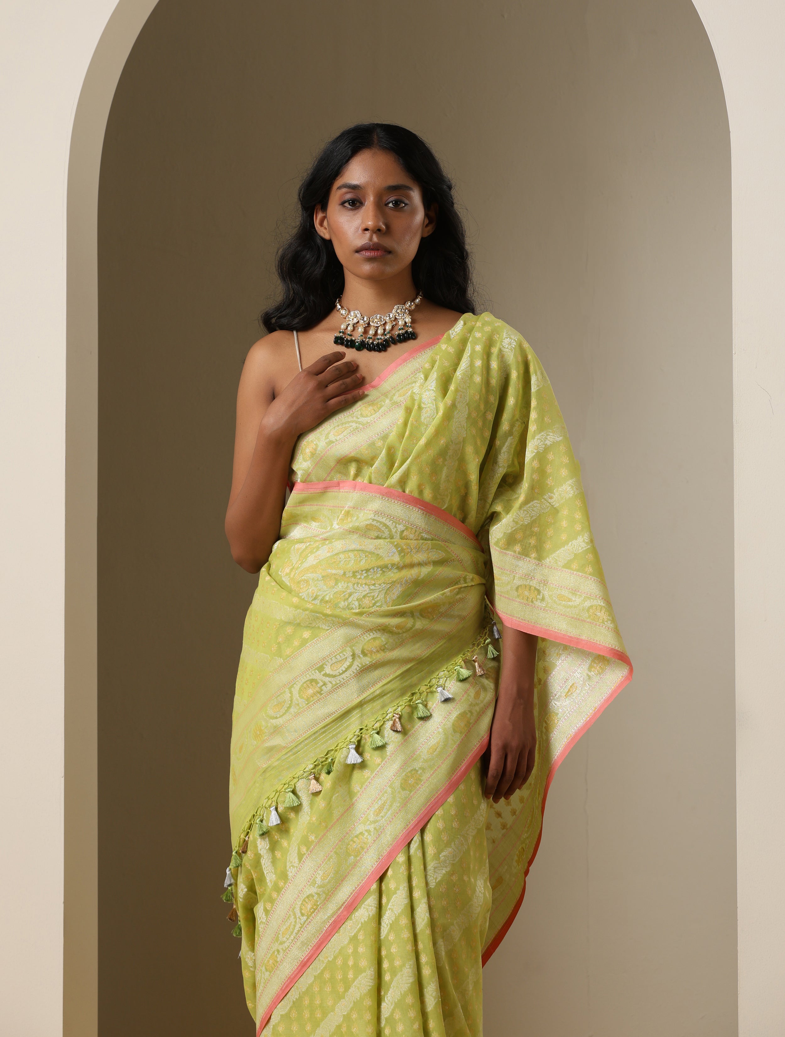 Banarasi Cotton Handloom Jamdani Ektara Saree