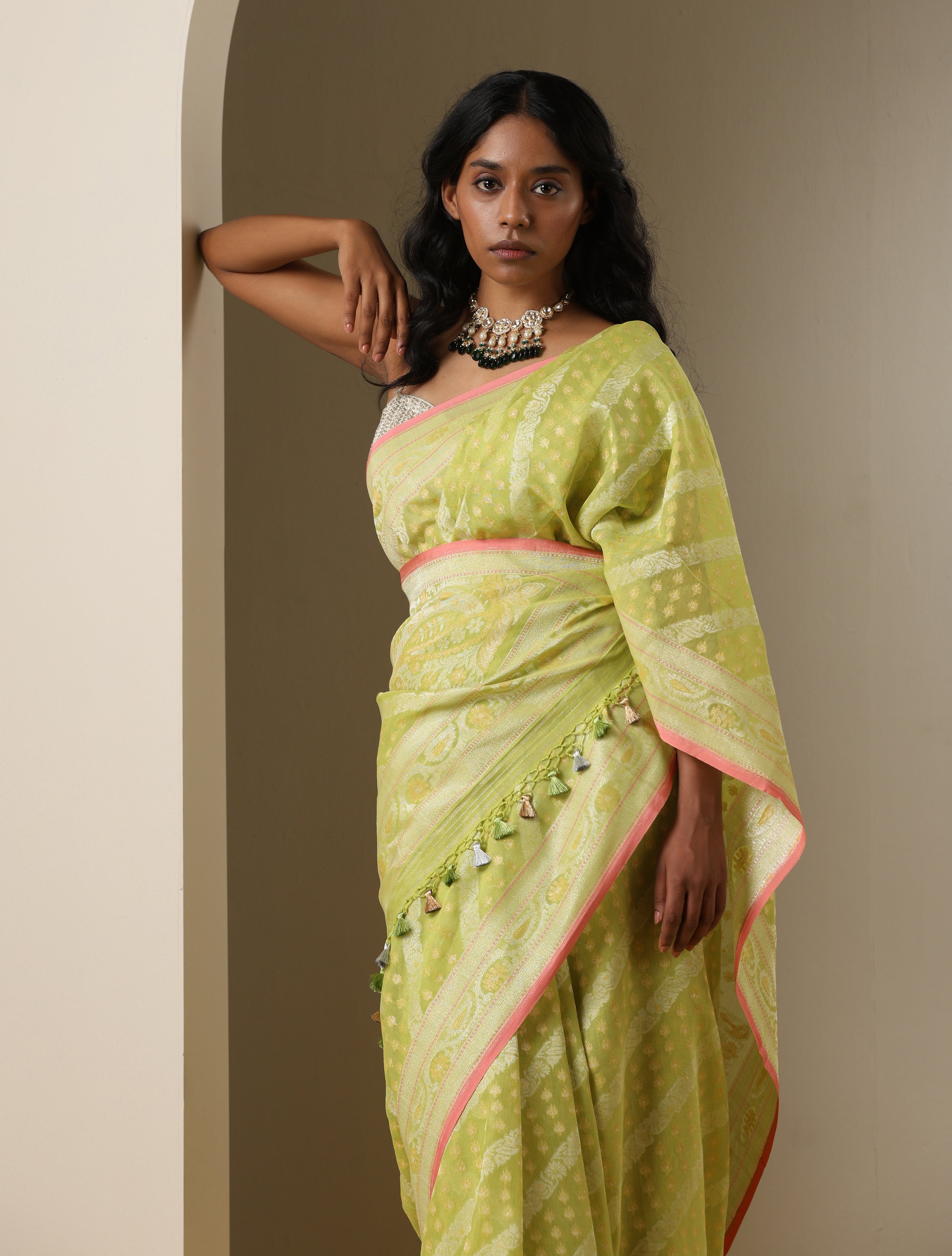 Banarasi Cotton Handloom Jamdani Ektara Saree