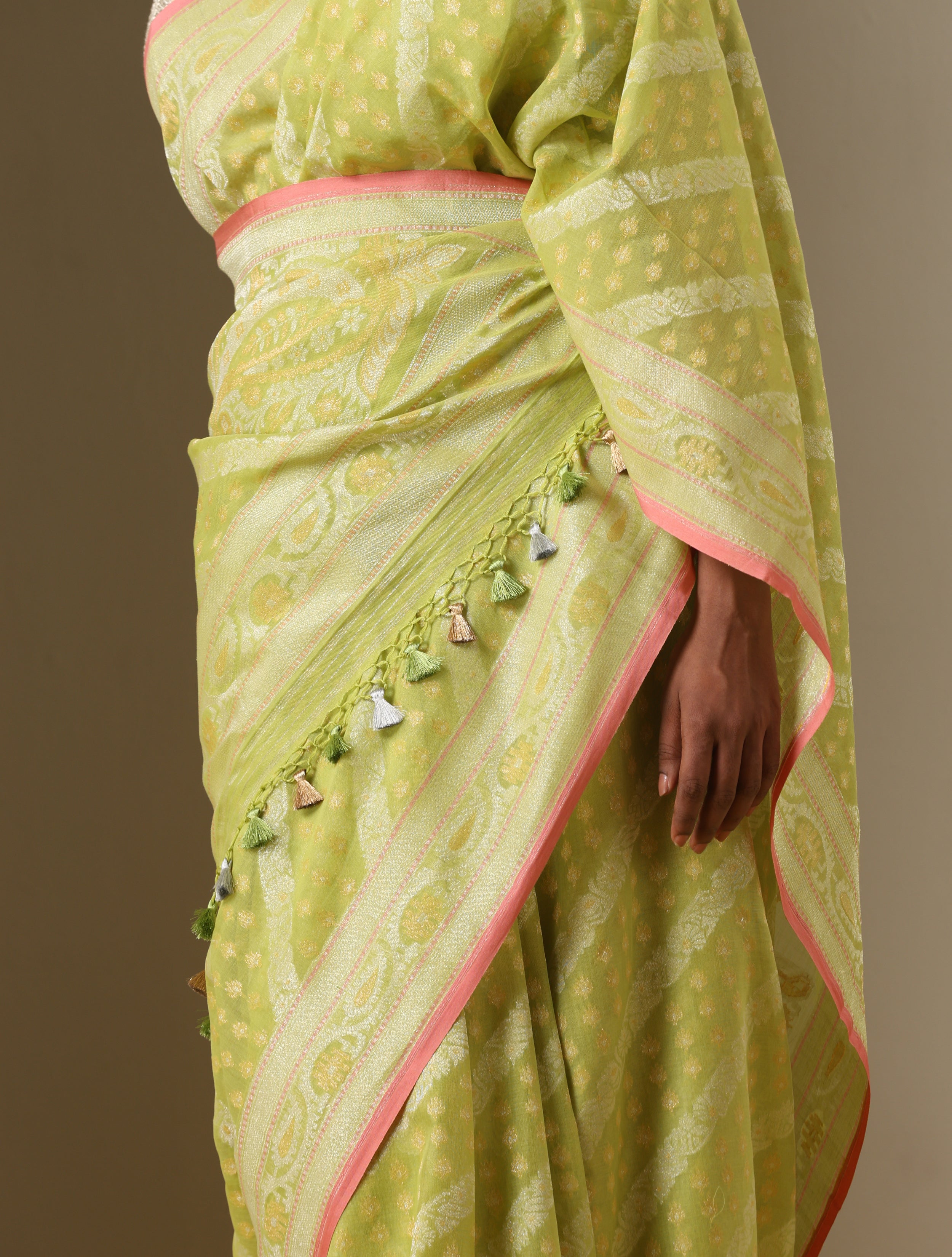 Banarasi Cotton Handloom Jamdani Ektara Saree