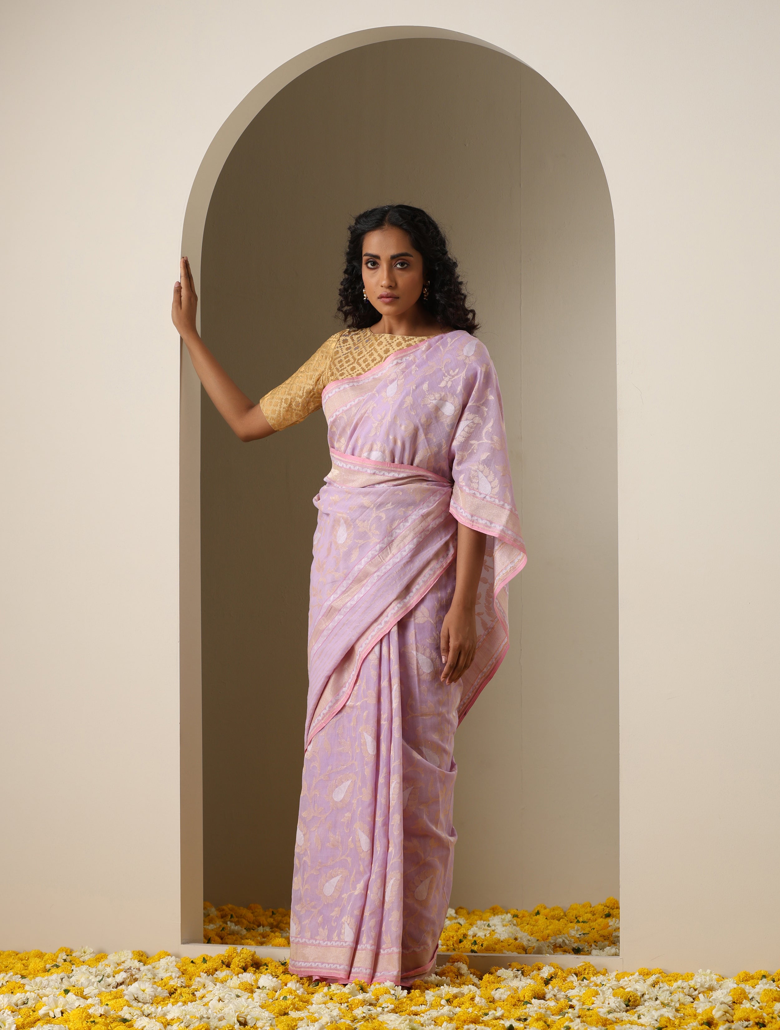Banarasi Cotton Handloom Jamdani Ektara Saree