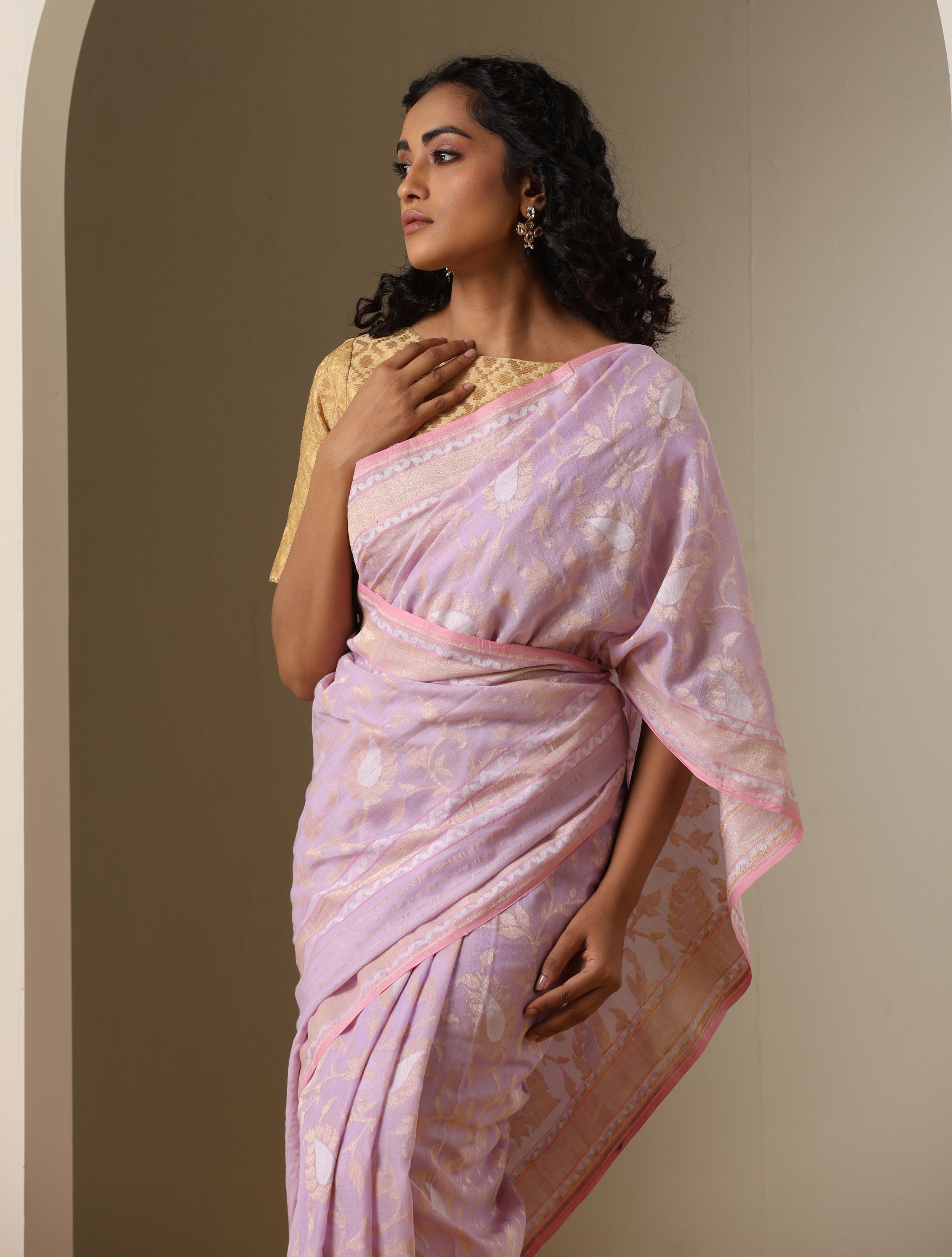 Banarasi Cotton Handloom Jamdani Ektara Saree