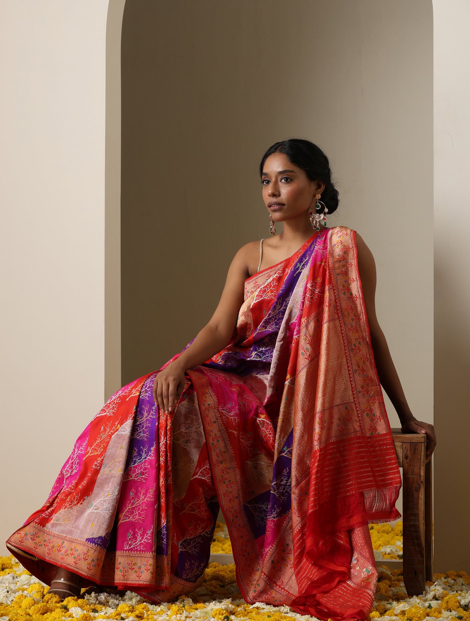 Handloom Banarasi Rangkat Silk Saree