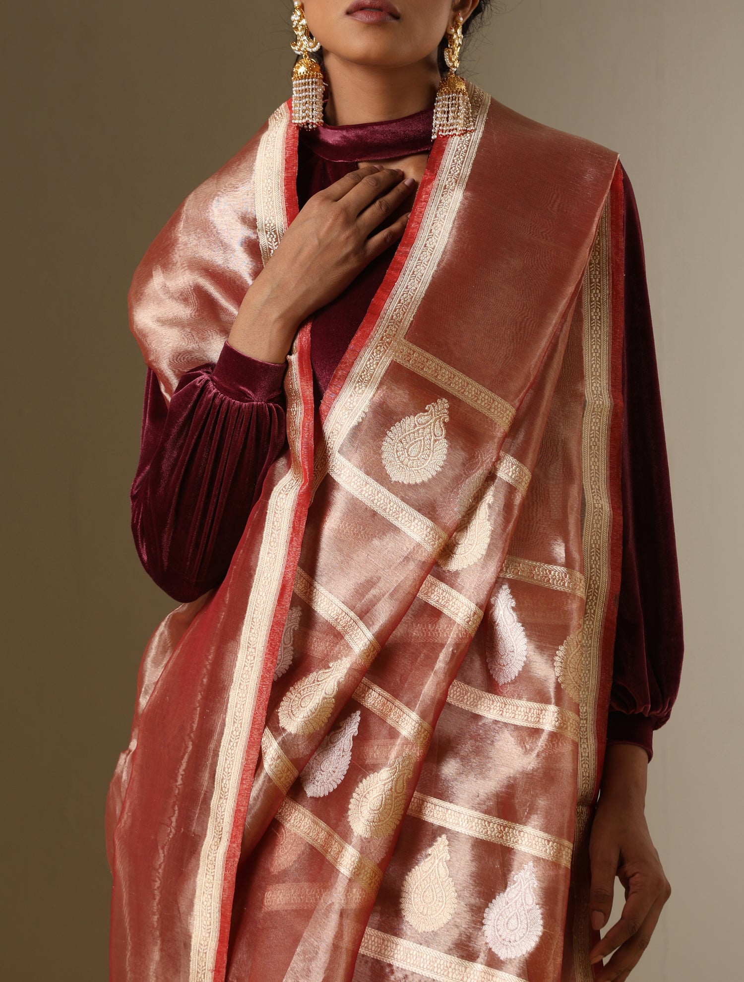 Rekha - Pure Tissue Silk Handwoven Banarasi Saree