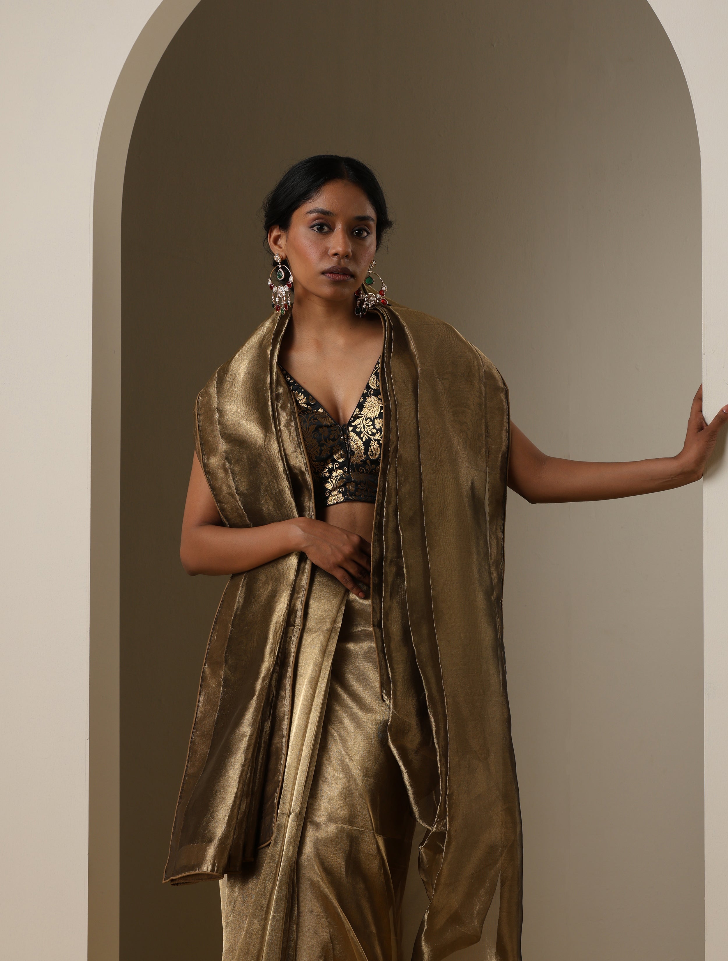 Banarasi Handwoven Tissue Silk Plain Saree