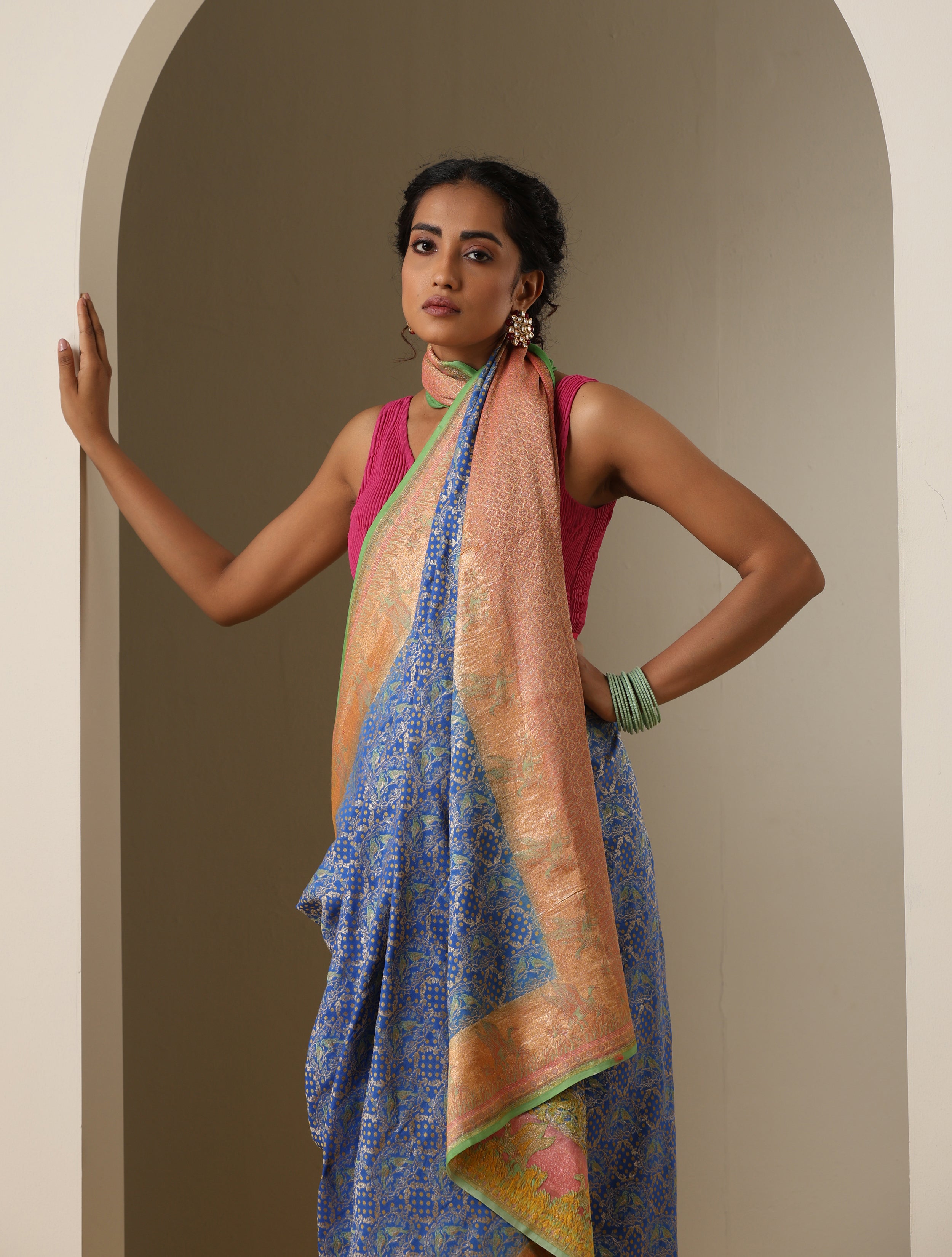 Georgette Banarasi Birds Saree