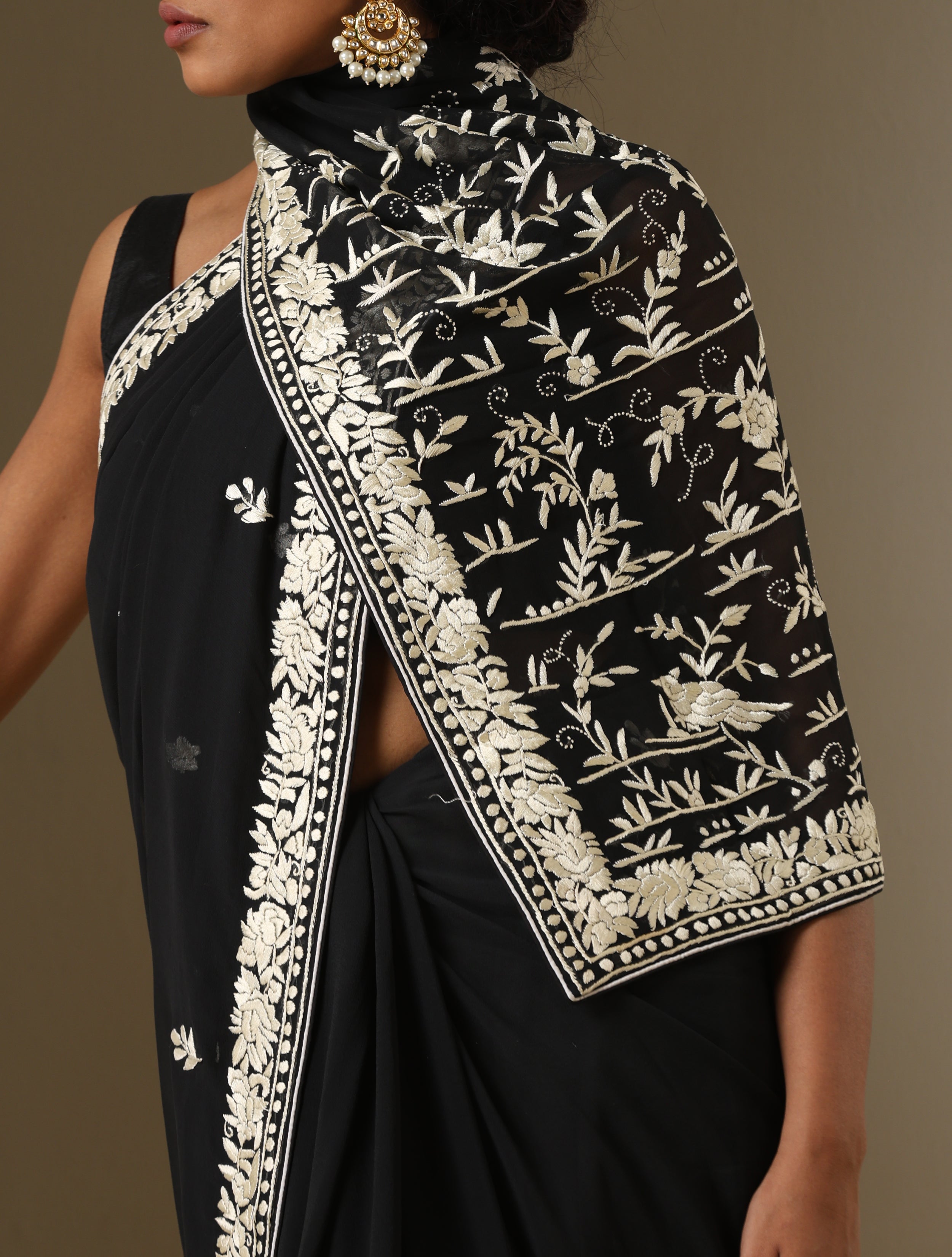 Parsi Gara Pure Georgette Saree
