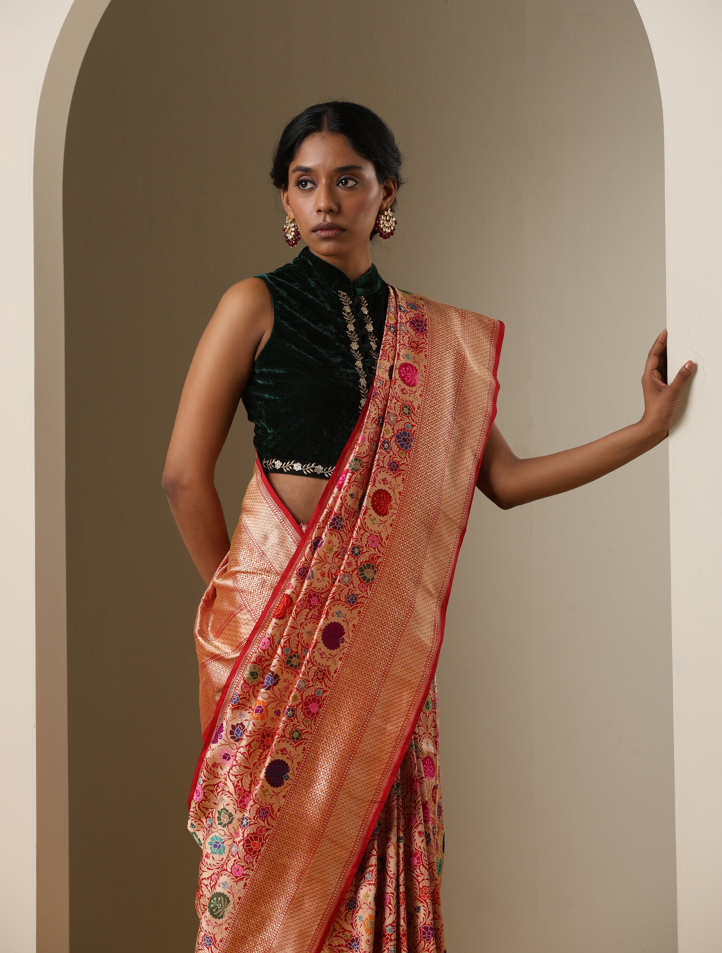 Handloom Banarasi Silk Kinkhab Kadwa Saree