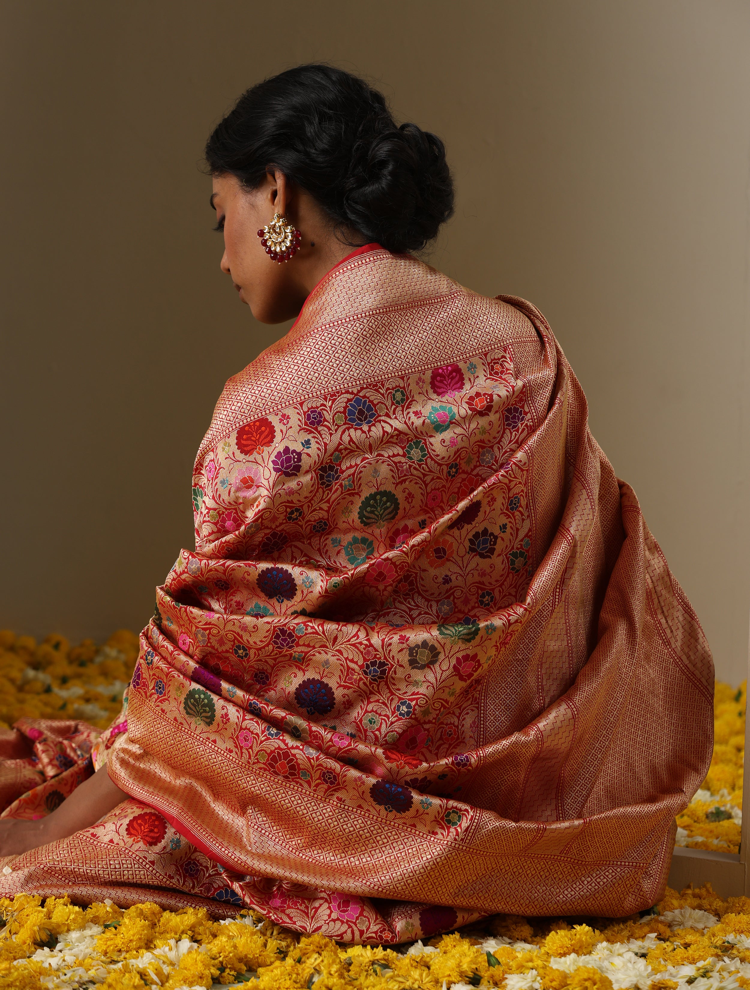 Handloom Banarasi Silk Kinkhab Kadwa Saree
