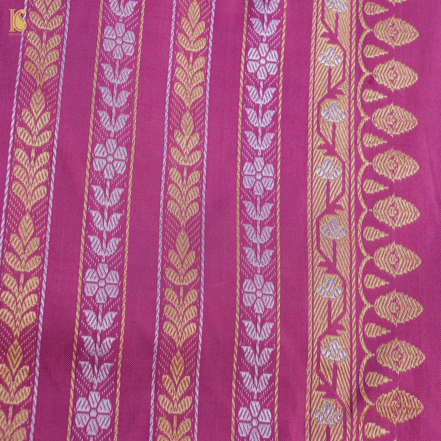 Kumudini - Pink Handloom Katan Silk Banarasi Kadwa Ektara Saree - Khinkhwab