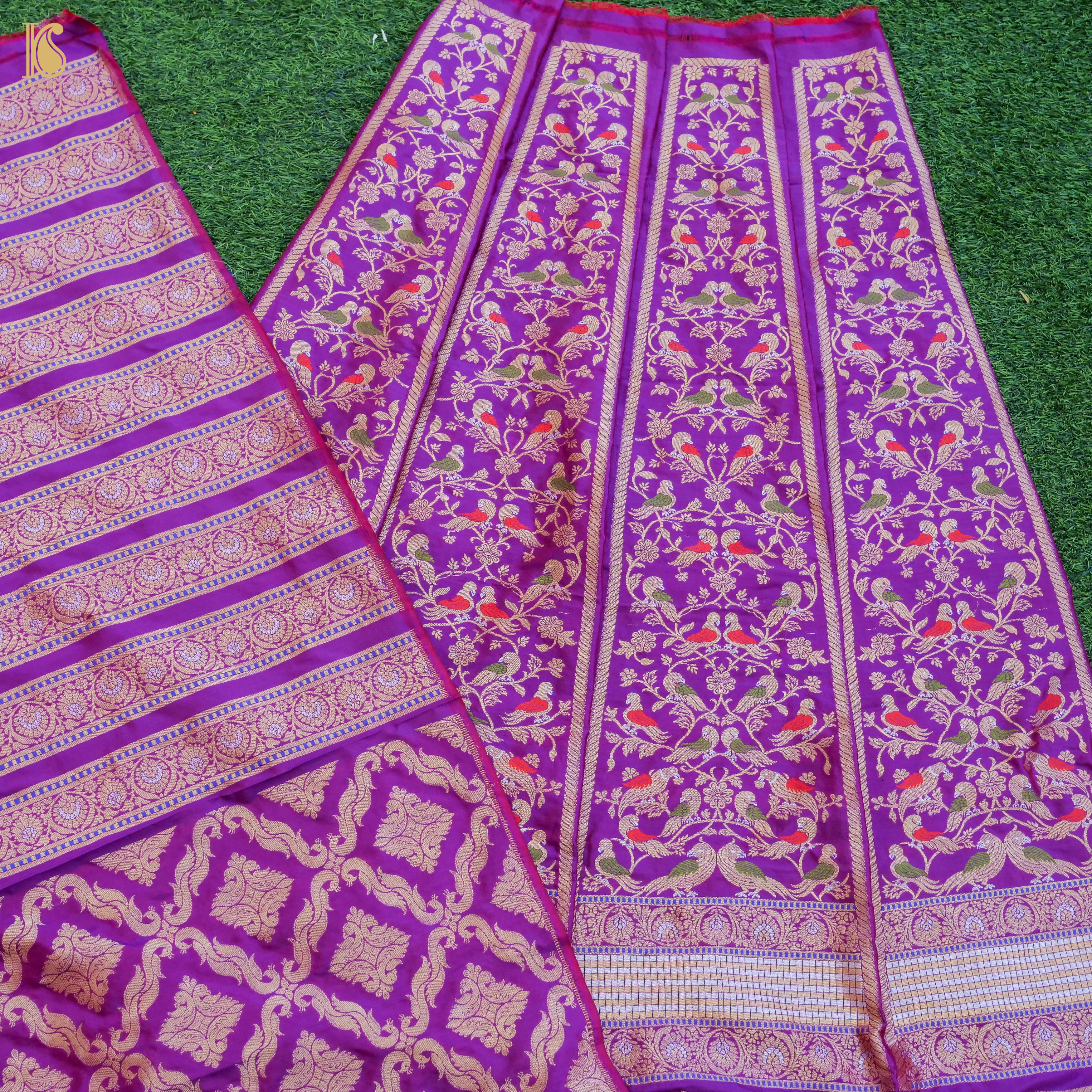 Handloom Banarasi Katan Silk Kalidar Kilikila Lehenga