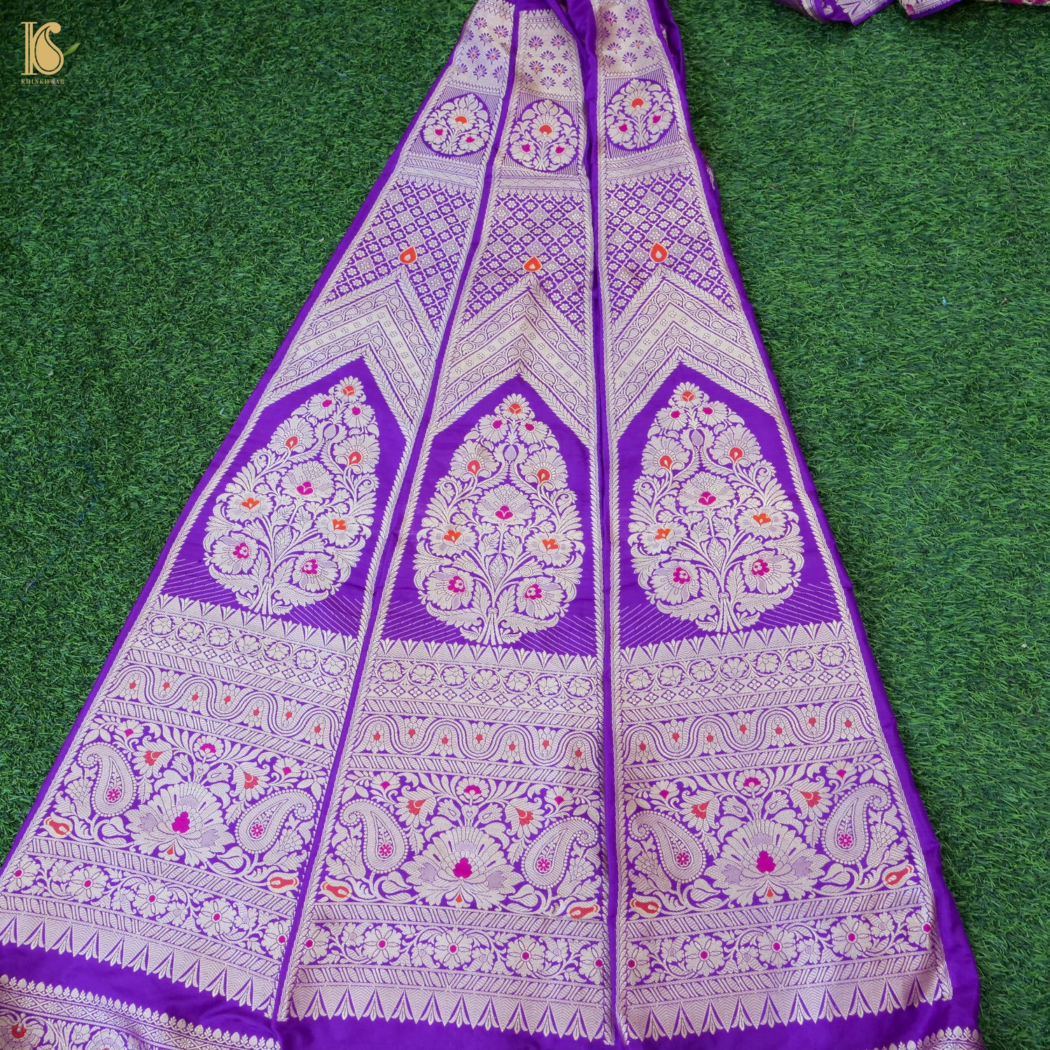 Handloom Banarasi Katan Silk Kalidar Gulrangi Bagh Lehenga
